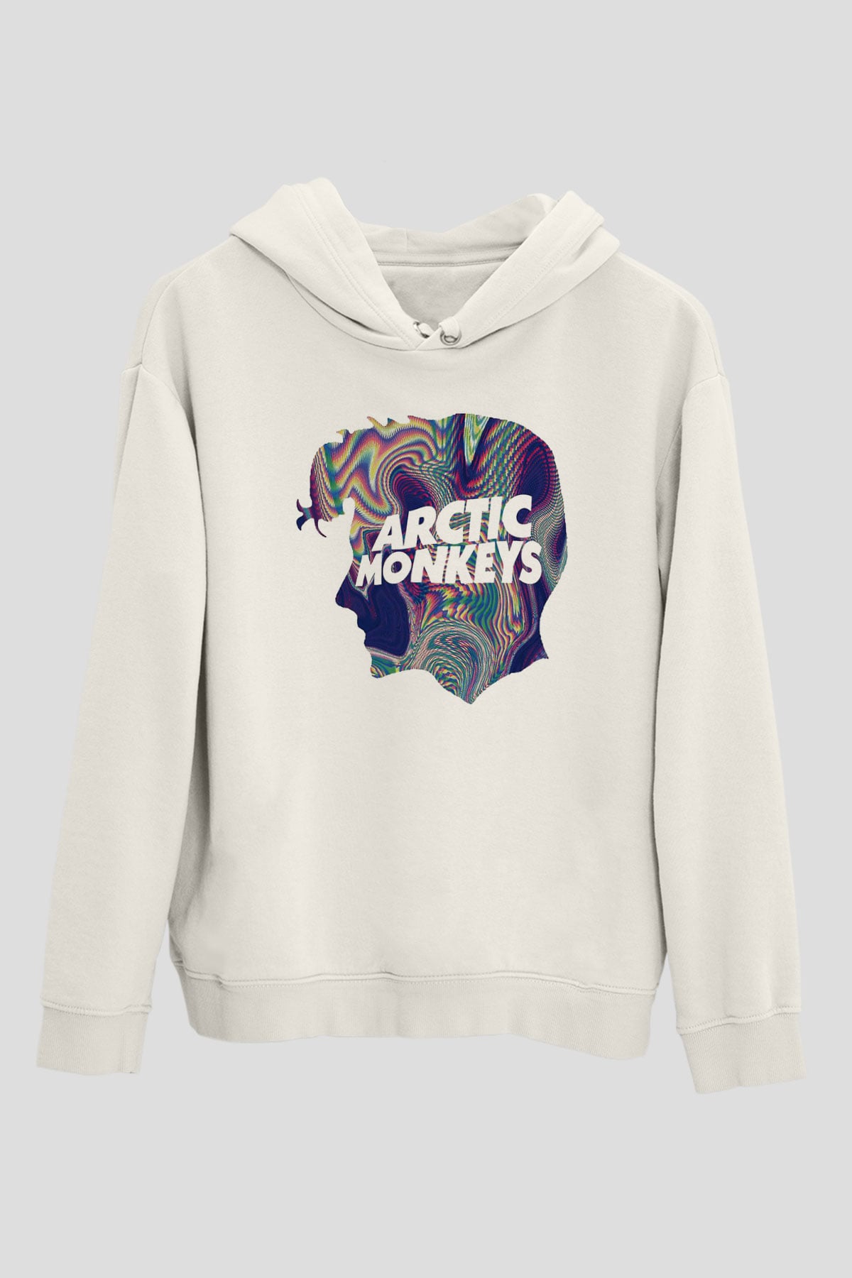 Arctic Monkeys Beyaz Unisex Kapüşonlu Sweatshirt