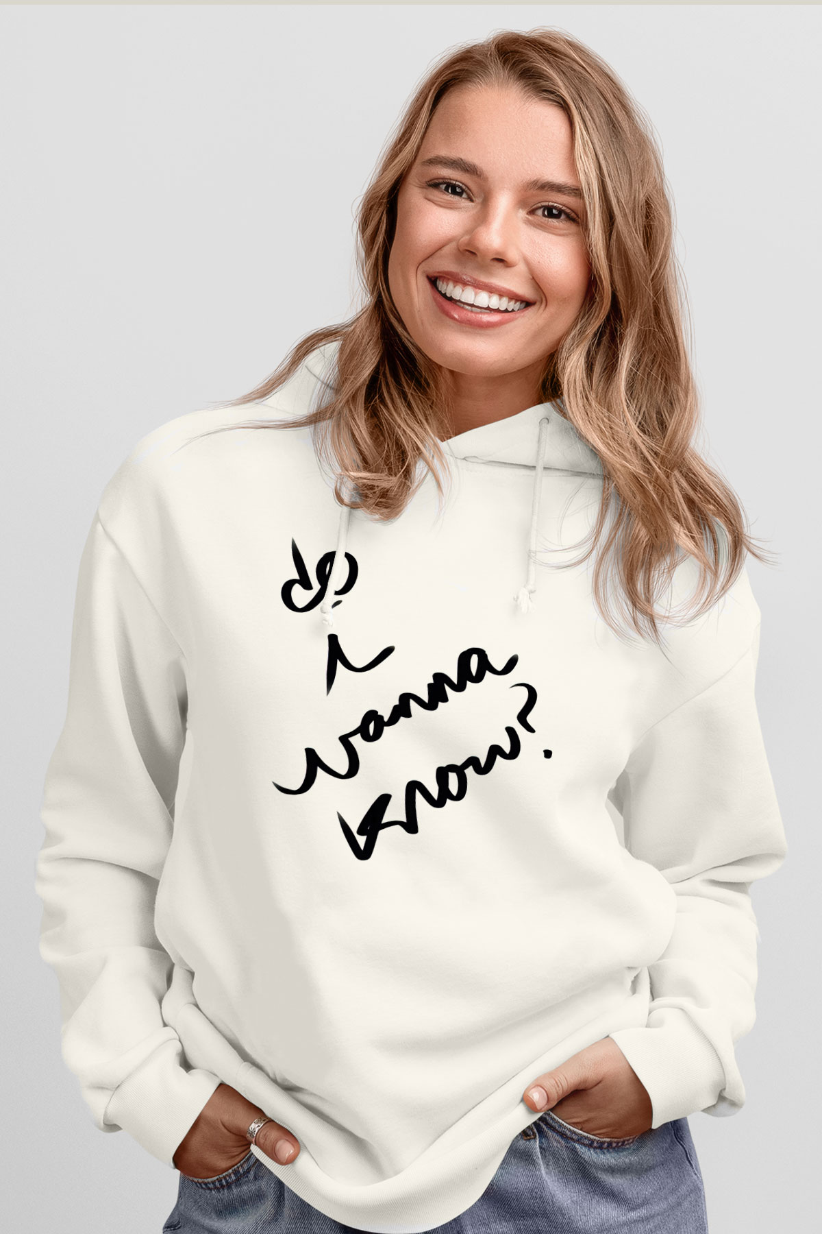 Arctic Monkeys Beyaz Unisex Kapüşonlu Sweatshirt