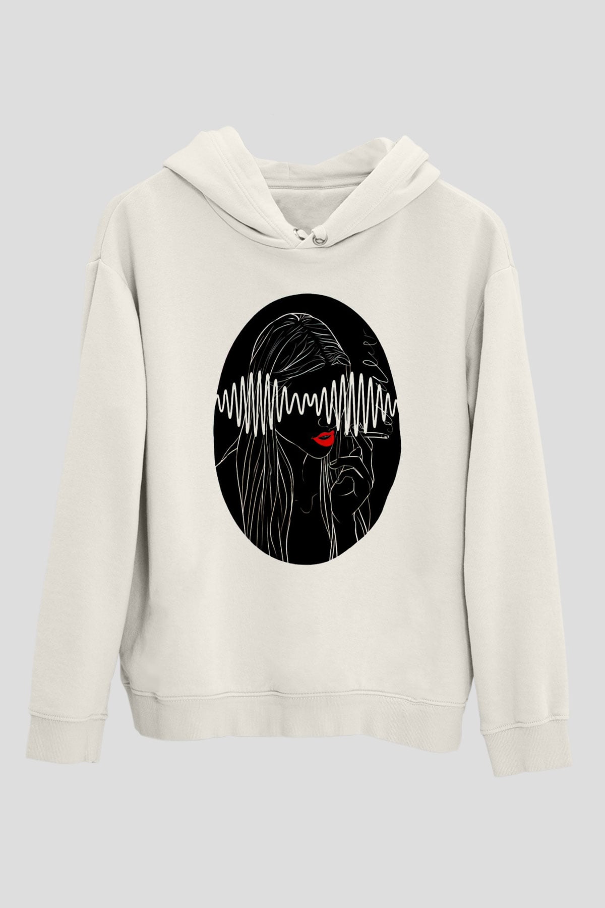 Arctic Monkeys Beyaz Unisex Kapüşonlu Sweatshirt