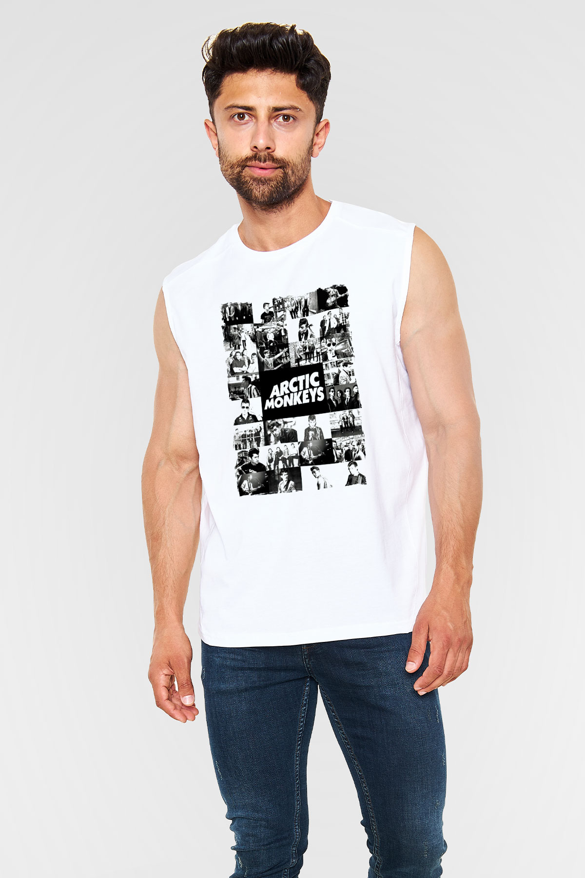 Arctic Monkeys Beyaz Unisex Kolsuz Tişört