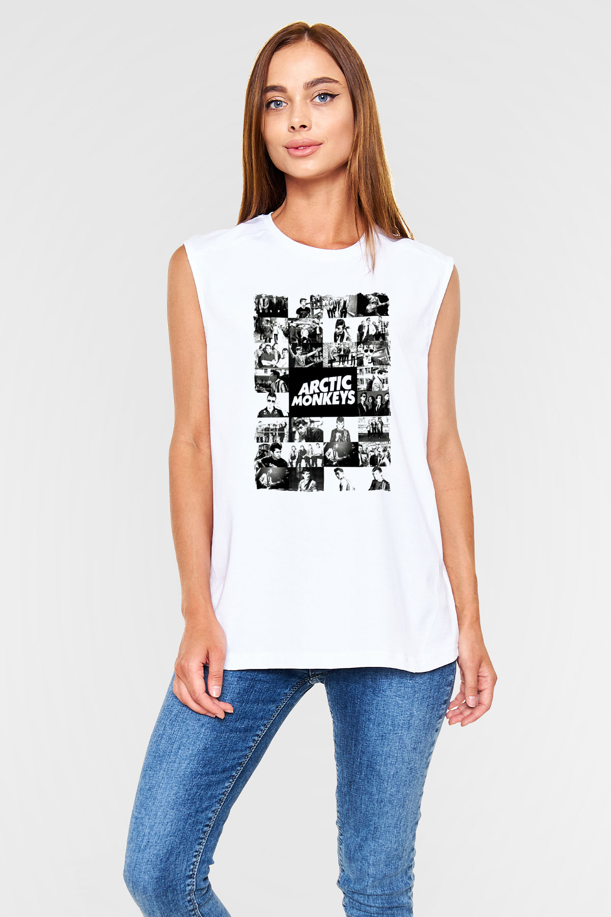 Arctic Monkeys Beyaz Unisex Kolsuz Tişört