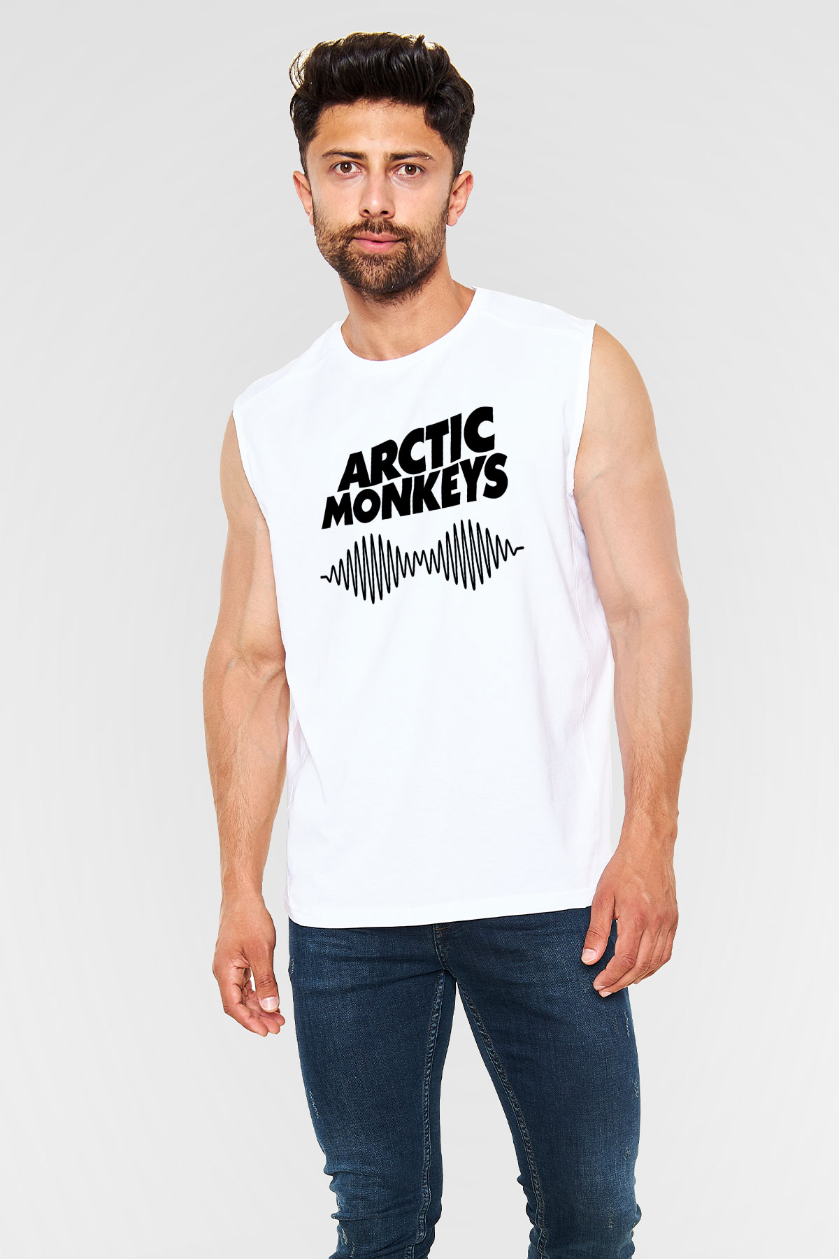 Arctic Monkeys Beyaz Unisex Kolsuz Tişört