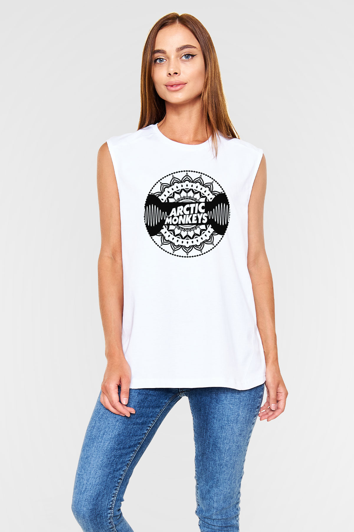 Arctic Monkeys Beyaz Unisex Kolsuz Tişört