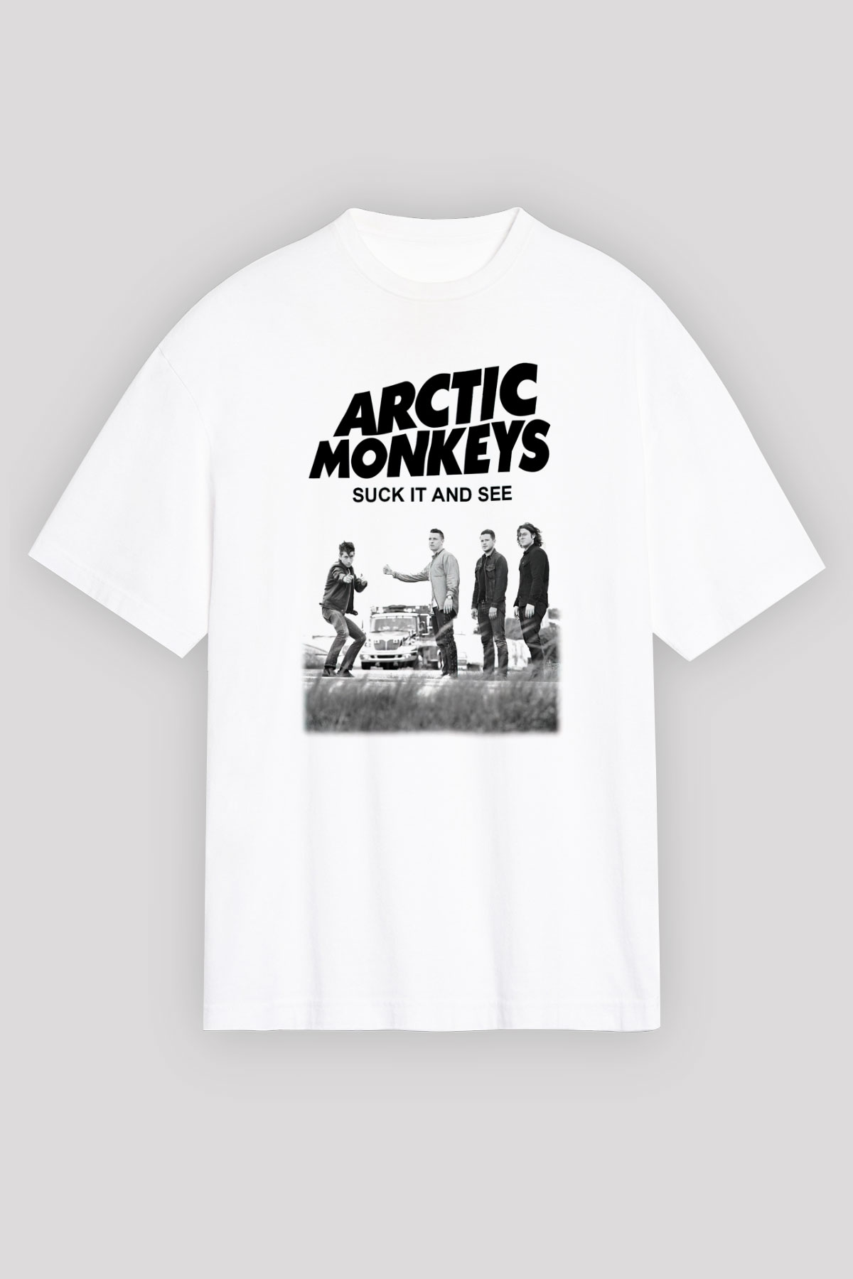 Arctic Monkeys Beyaz Unisex Oversize Tişört T-Shirt