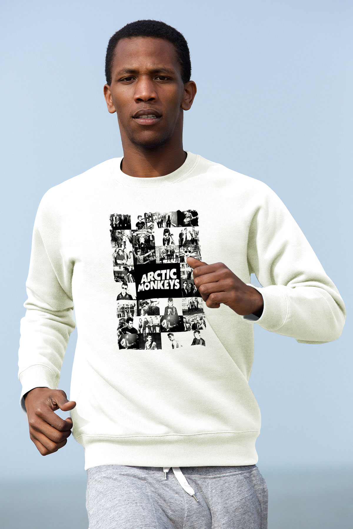Arctic Monkeys Beyaz Unisex Sweatshirt