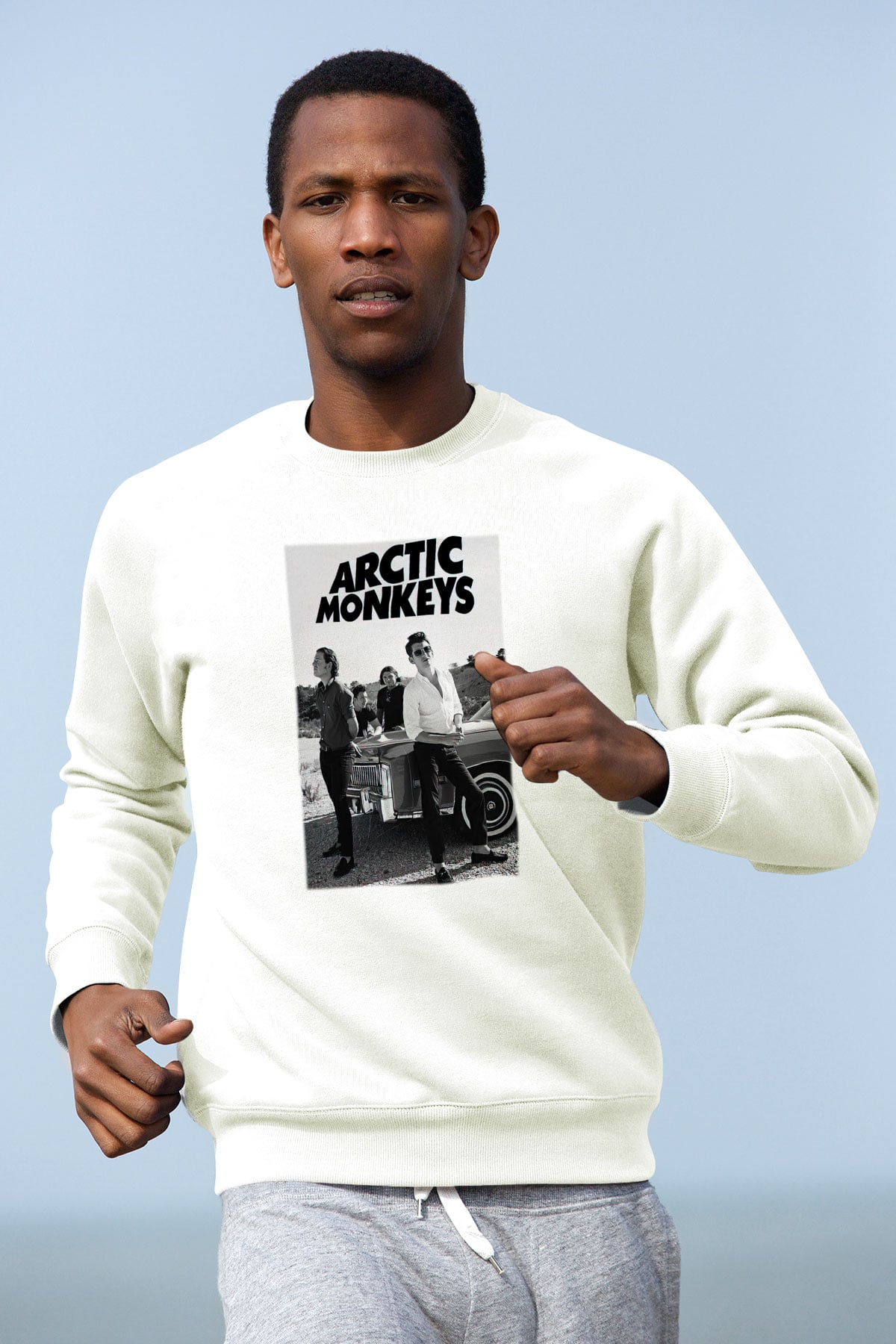 Arctic Monkeys Beyaz Unisex Sweatshirt