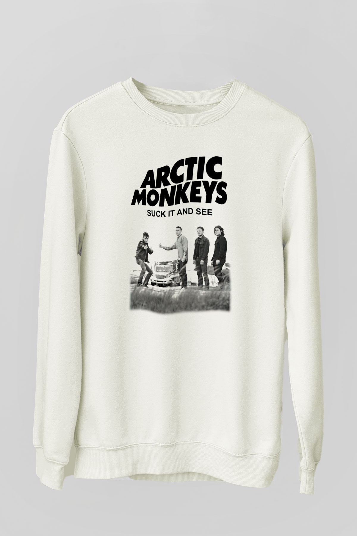 Arctic Monkeys Beyaz Unisex Sweatshirt