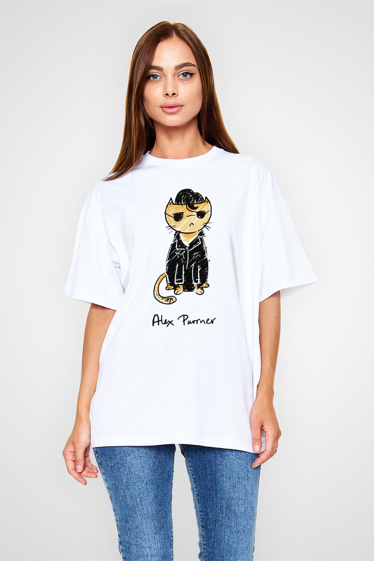 Arctic Monkeys Beyaz Oversize Tişört Oversize T-shirt - TişörtFabrikası