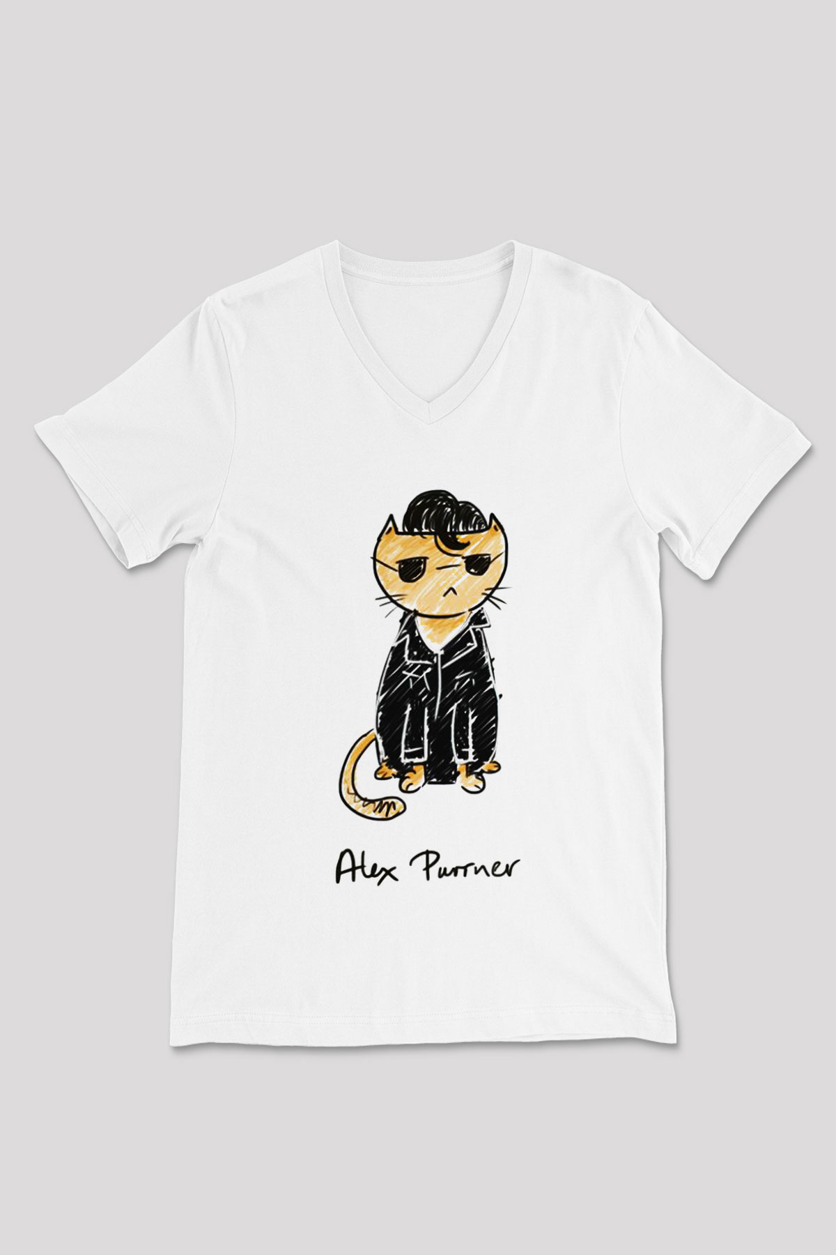 Arctic Monkeys Beyaz Unisex V Yaka Tişört