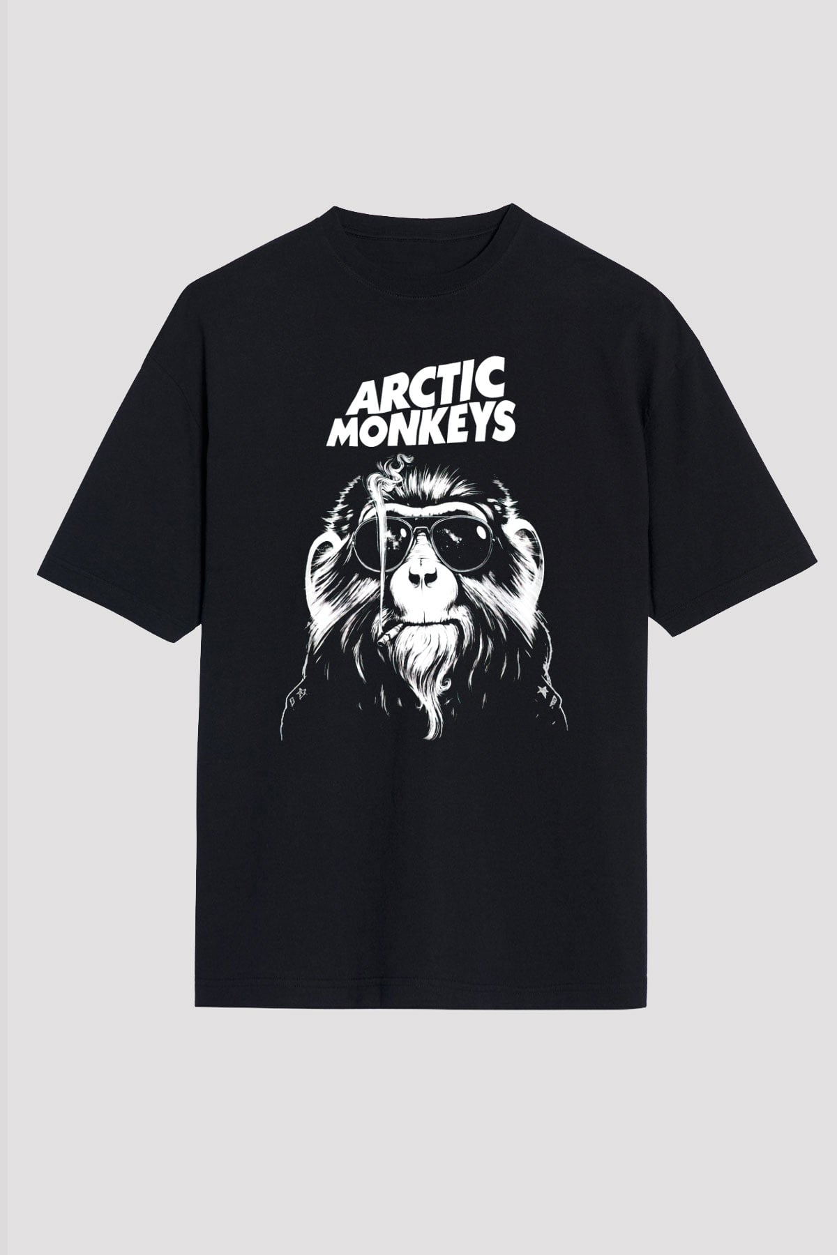 Arctic Monkeys Gözlüklü Maymun Siyah Oversize Tişört Oversize T-shirt - TişörtFabrikası