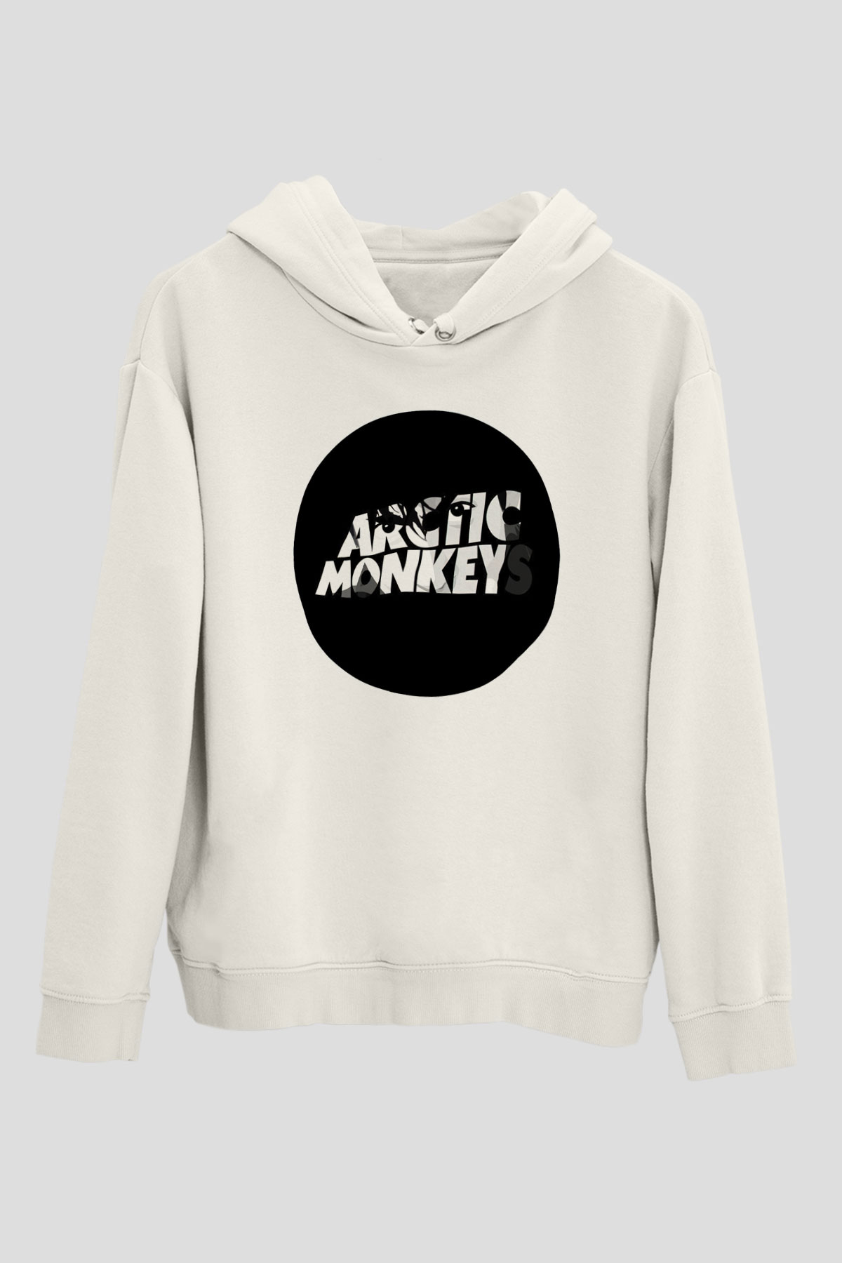 Arctic Monkeys Logo Beyaz Unisex Kapüşonlu Sweatshirt