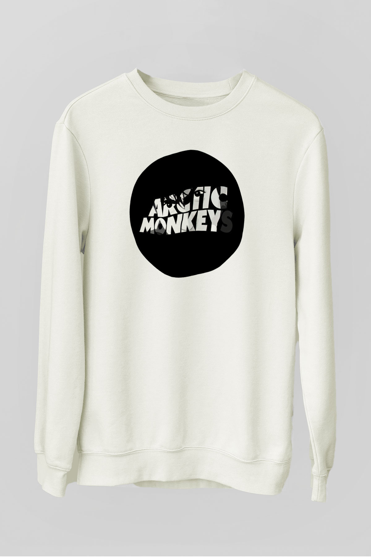 Arctic Monkeys Logo Beyaz Unisex Sweatshirt