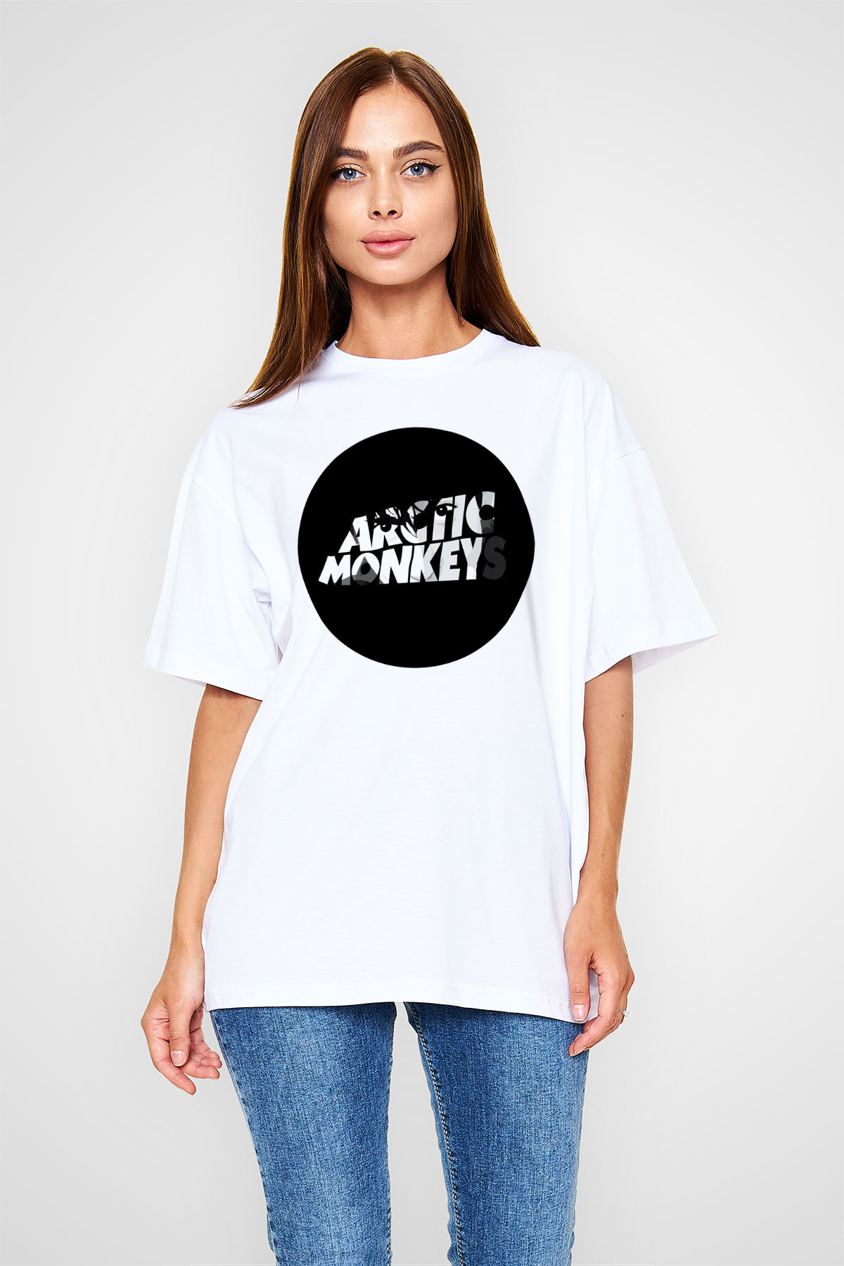Arctic Monkeys Logo Beyaz Oversize Tişört Oversize T-shirt - TişörtFabrikası