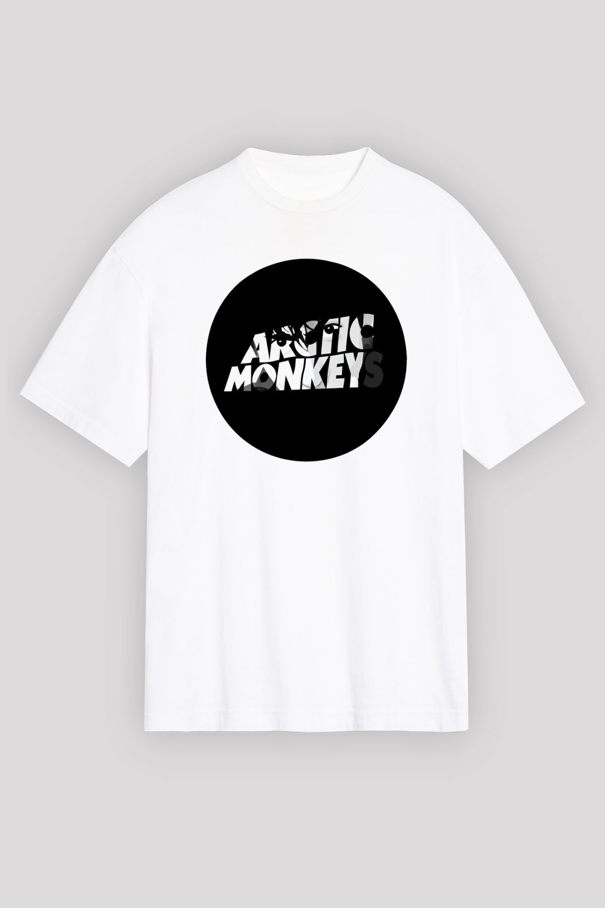 Arctic Monkeys Logo Beyaz Oversize Tişört Oversize T-shirt - TişörtFabrikası