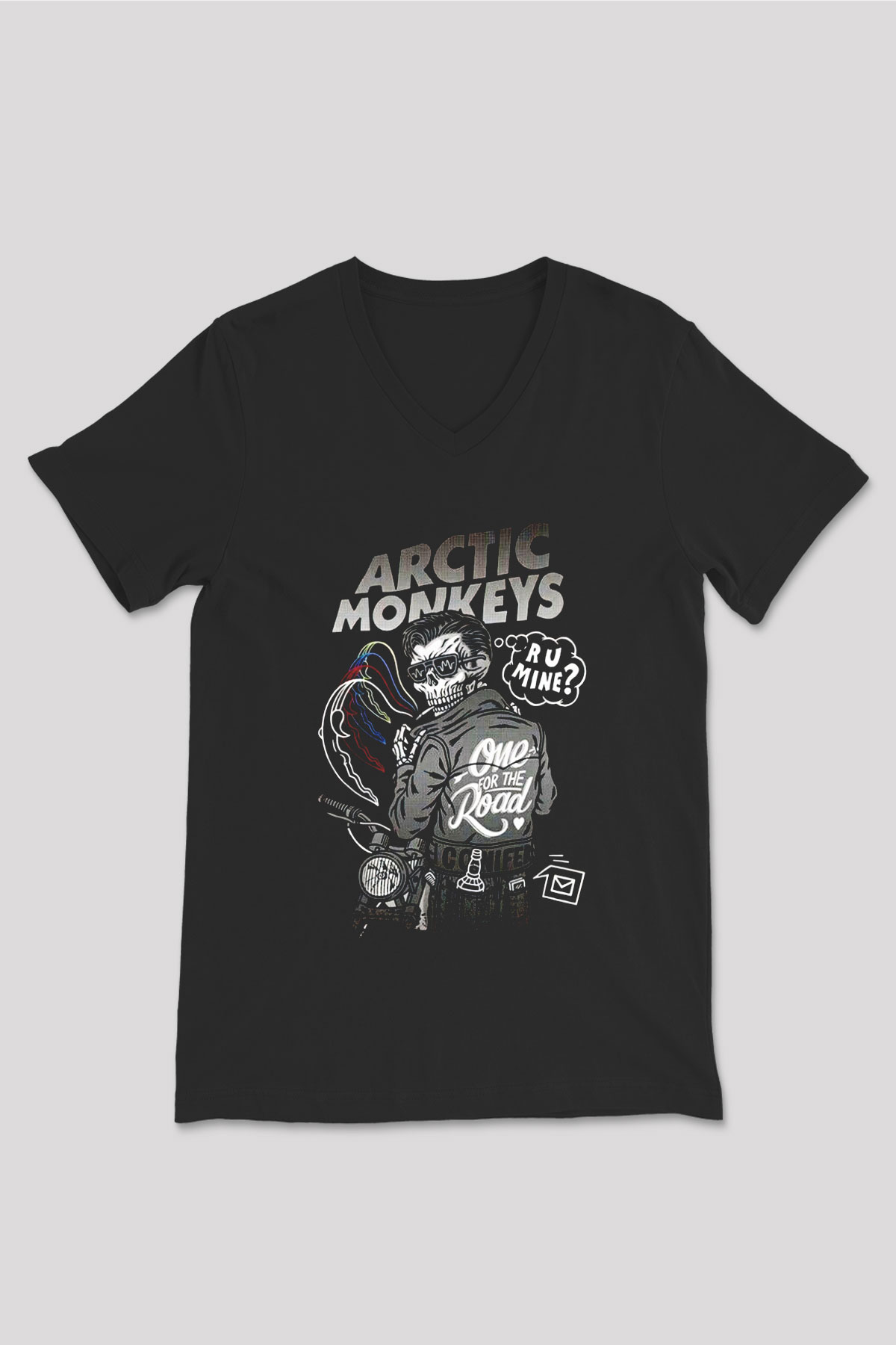 Arctic Monkeys One For The Road Siyah Unisex V Yaka Tişört