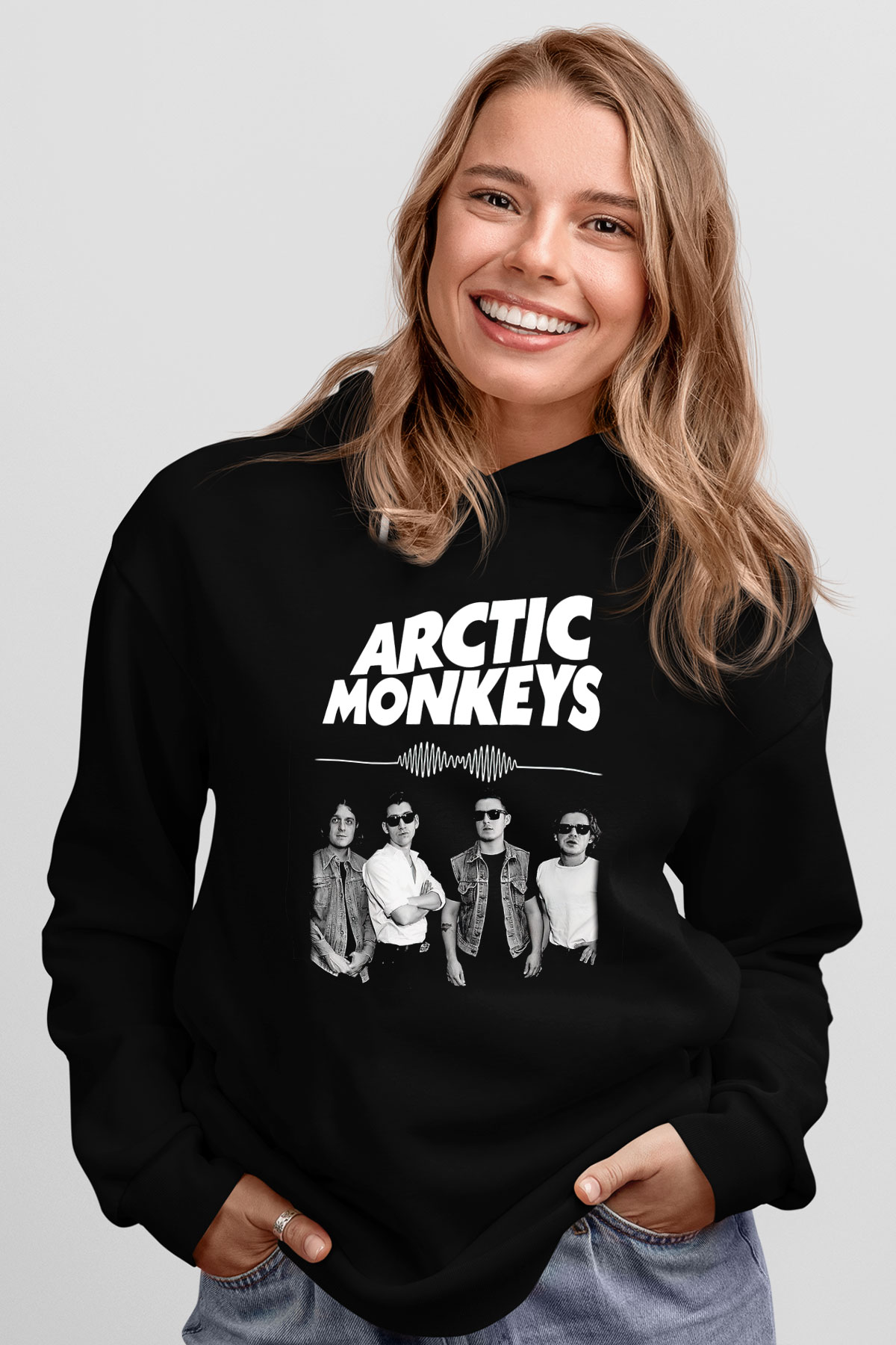 Arctic Monkeys Siyah Unisex Kapüşonlu Sweatshirt