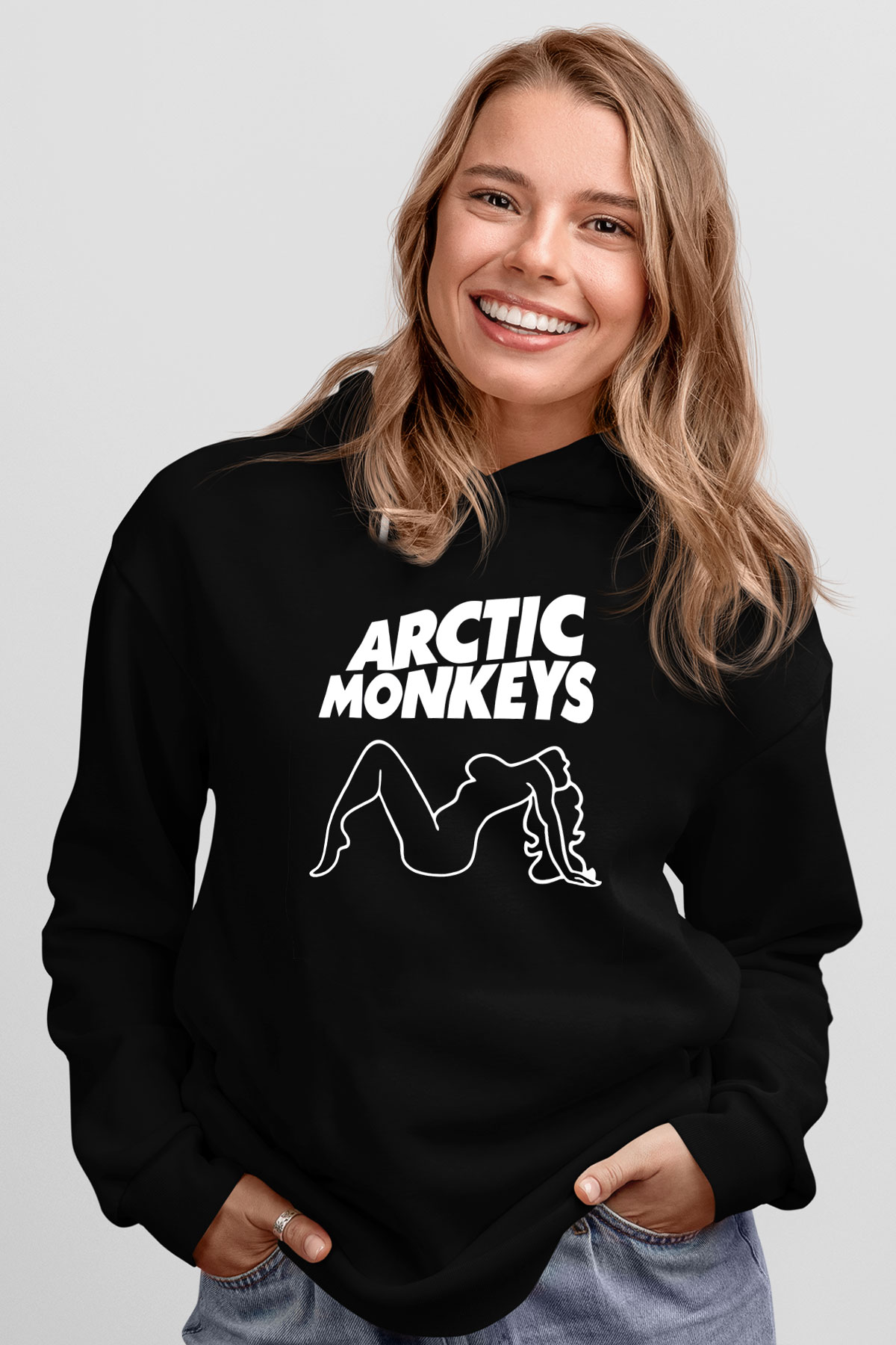 Arctic Monkeys Siyah Unisex Kapüşonlu Sweatshirt