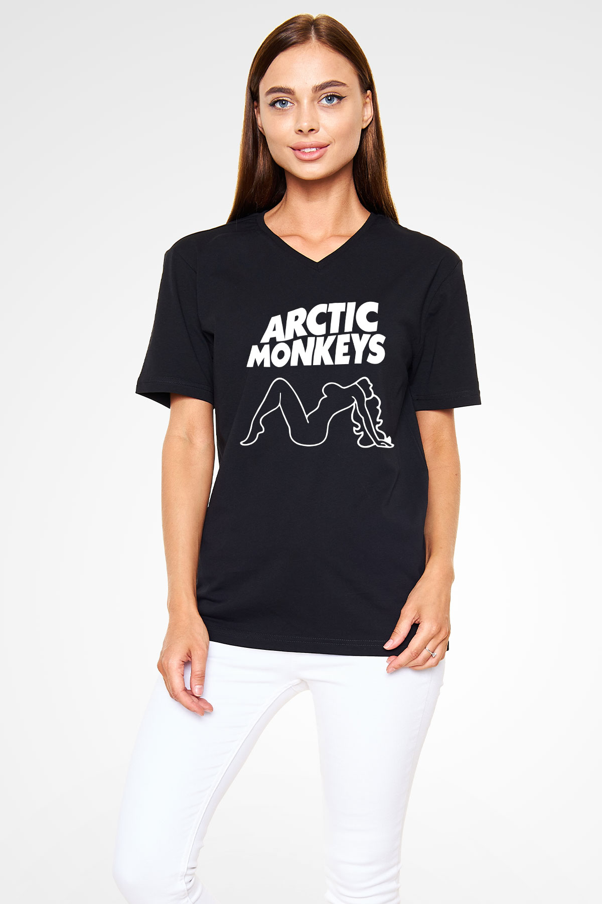 Arctic Monkeys Siyah Unisex V Yaka Tişört