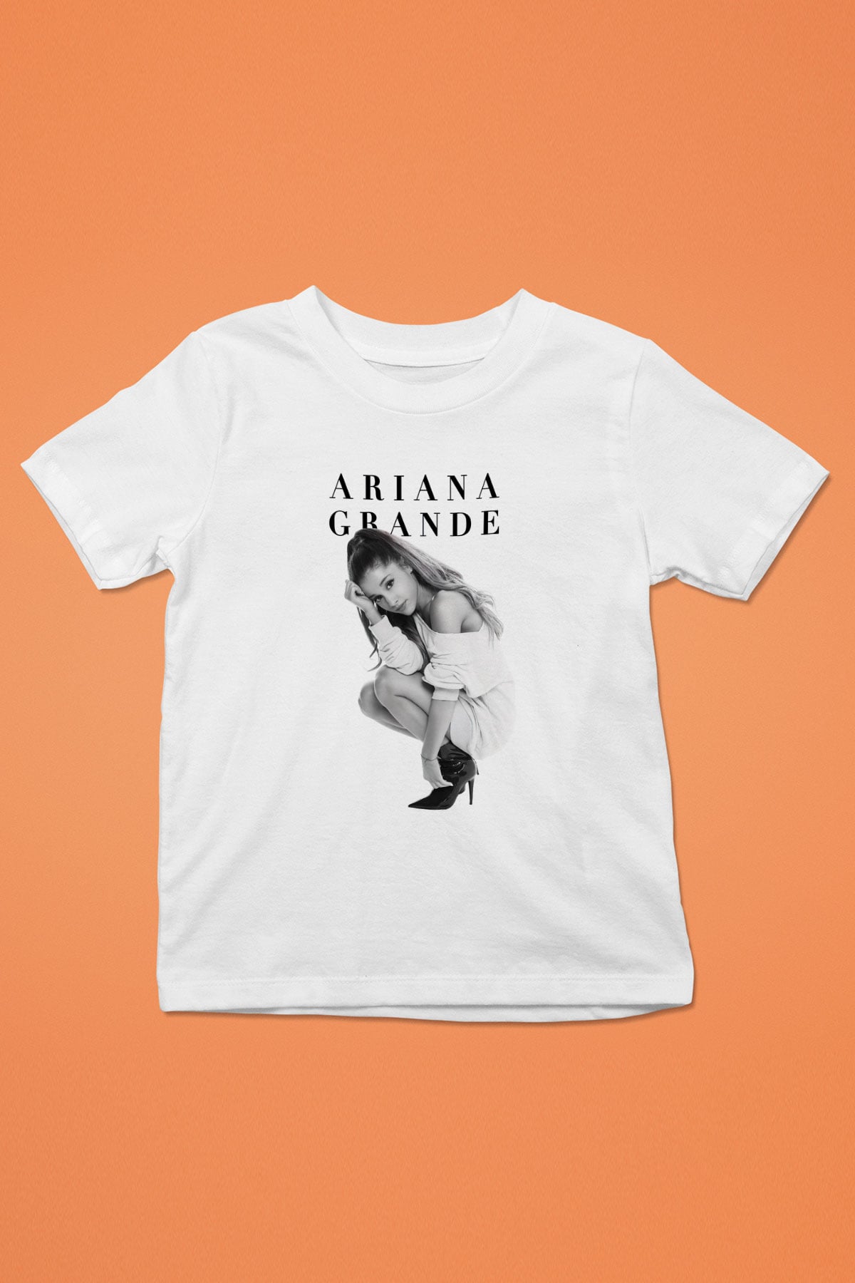 Ariana Grande Baskılı Beyaz Unisex Çocuk Tişört