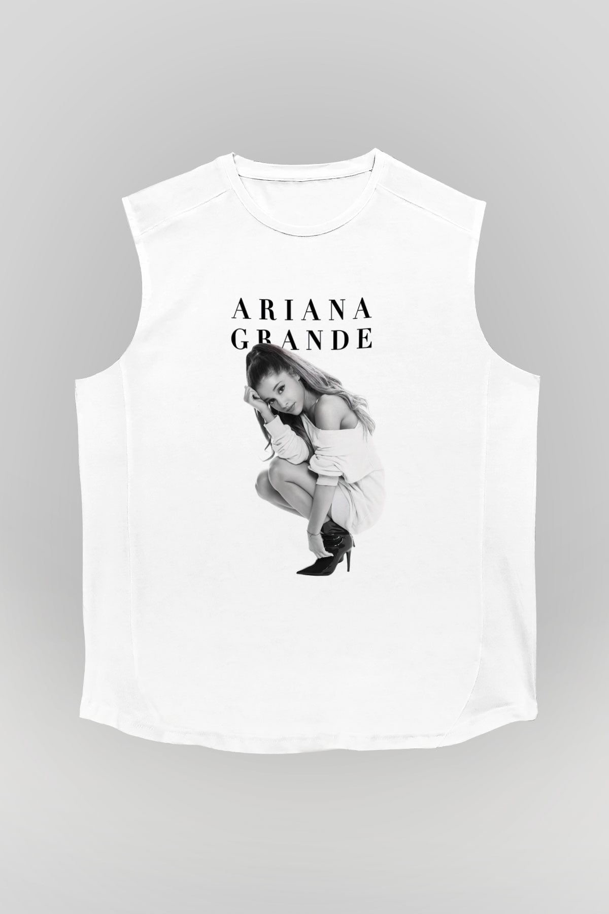 Ariana Grande Beyaz Unisex Kolsuz Tişört