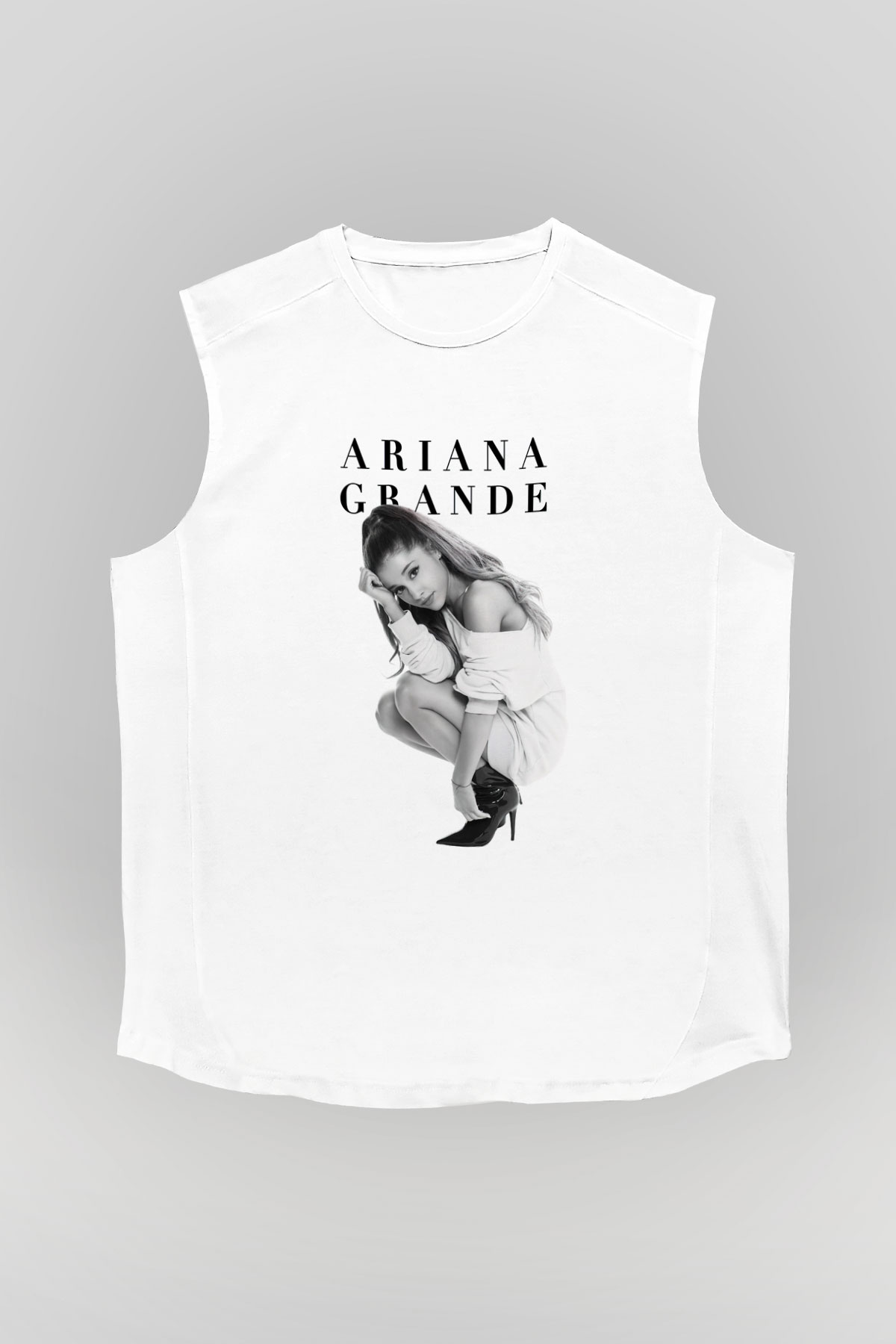 Ariana Grande Beyaz Unisex Kolsuz Tişört