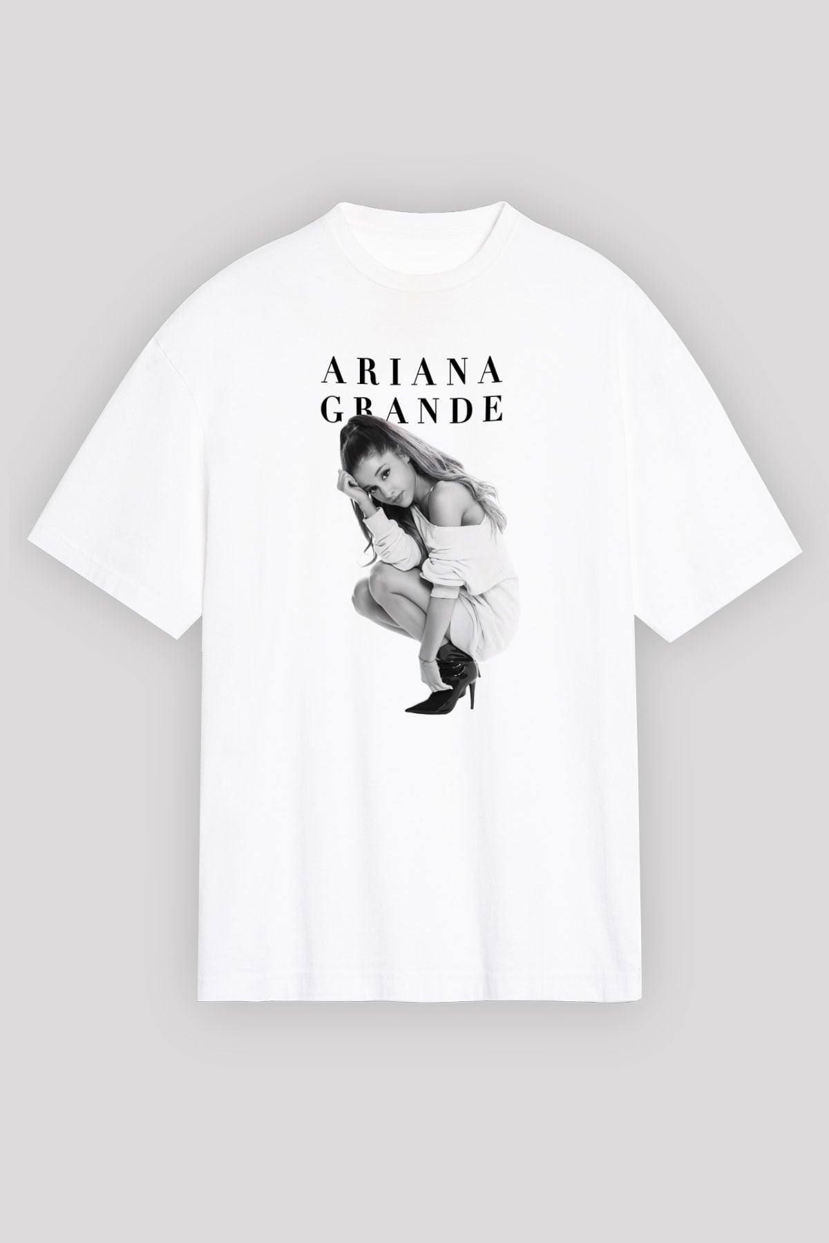 Ariana Grande Beyaz Unisex Oversize Tişört T-Shirt