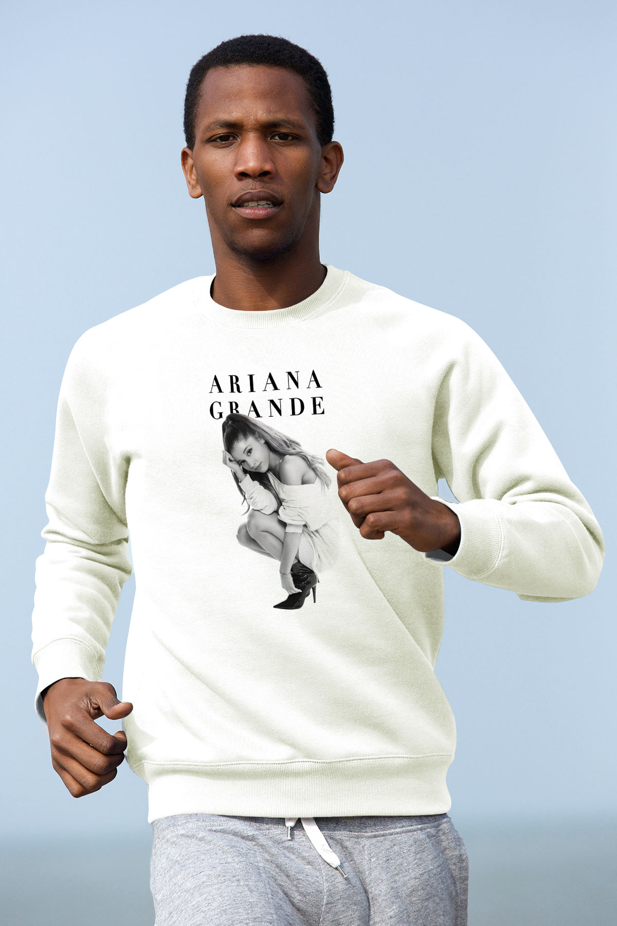 Ariana Grande Beyaz Unisex Sweatshirt