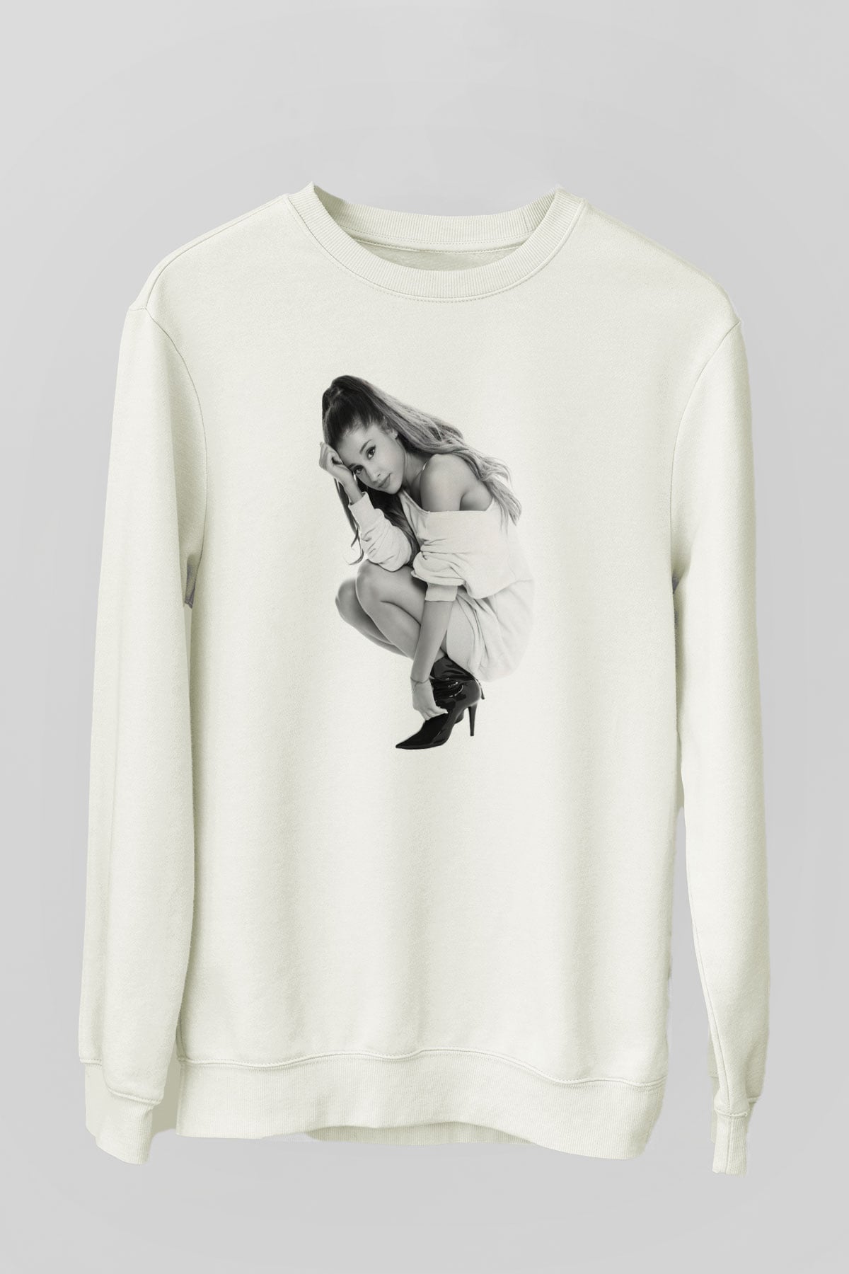 Ariana Grande Beyaz Unisex Sweatshirt