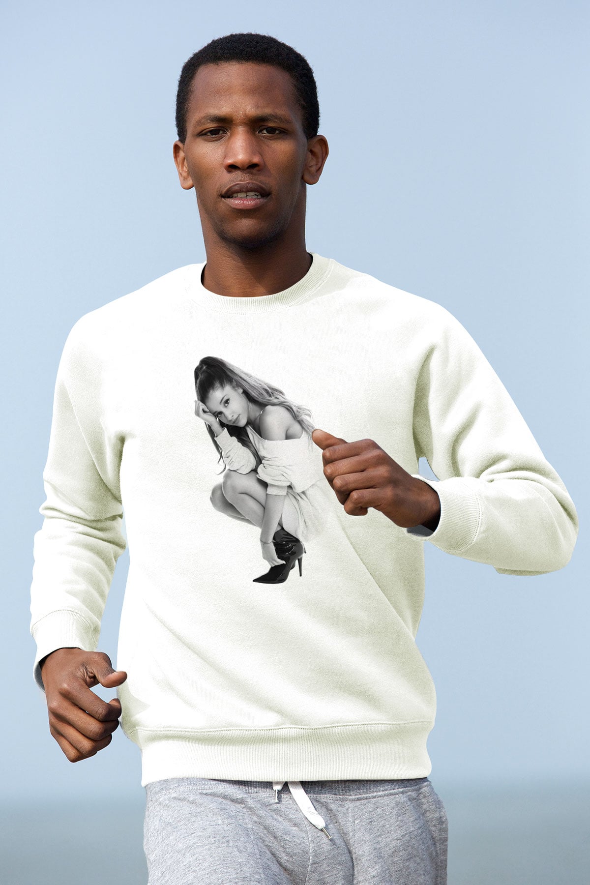 Ariana Grande Beyaz Unisex Sweatshirt