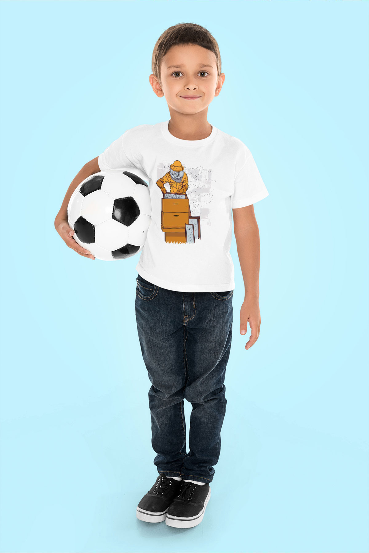 Arıcı Beyaz Unisex Çocuk Tişört