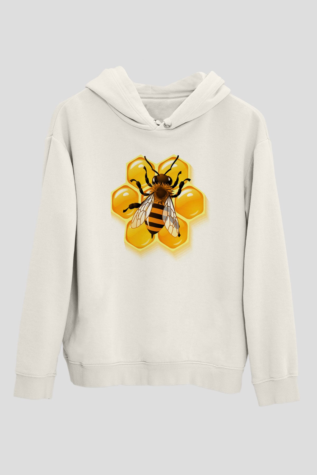 Arıcı Beyaz Unisex Hoodie