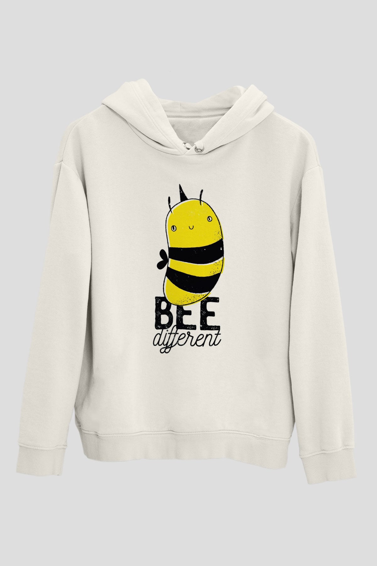 Arıcı Beyaz Unisex Kapüşonlu Sweatshirt
