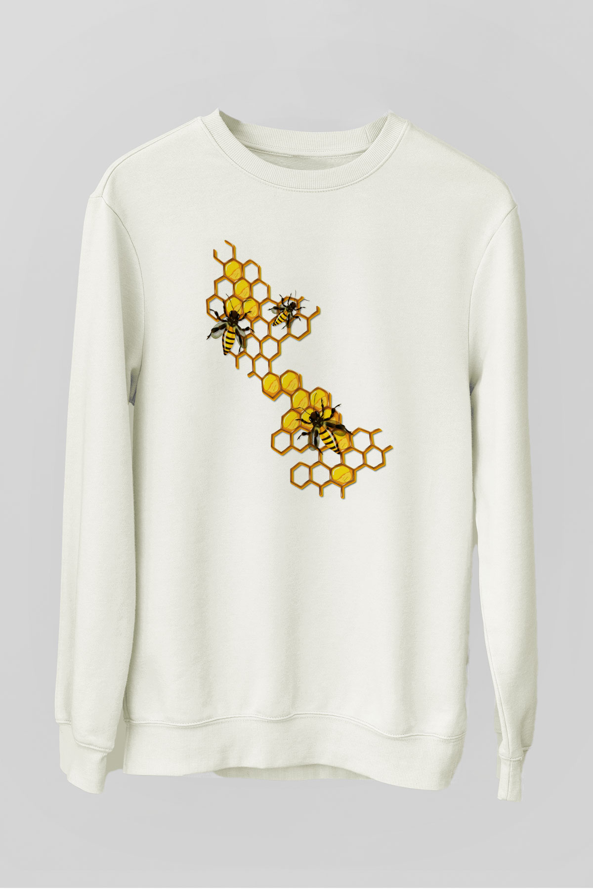 Arıcı Beyaz Unisex Sweatshirt