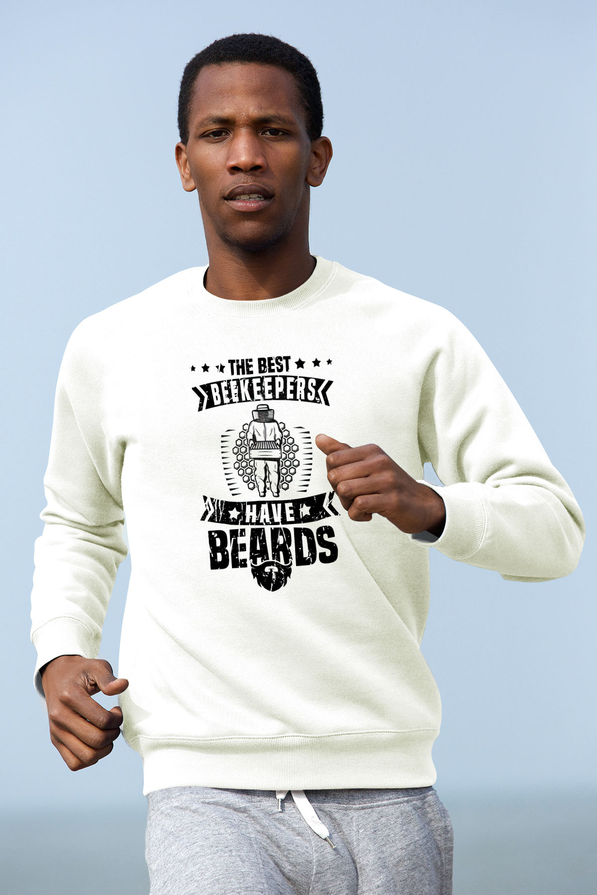 Arıcı Beyaz Unisex Sweatshirt