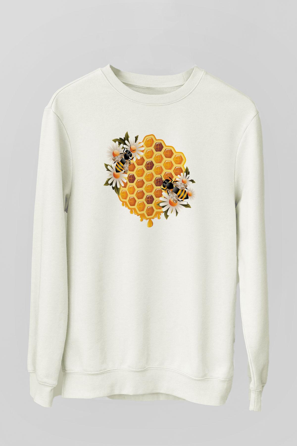 Arıcı Beyaz Unisex Sweatshirt