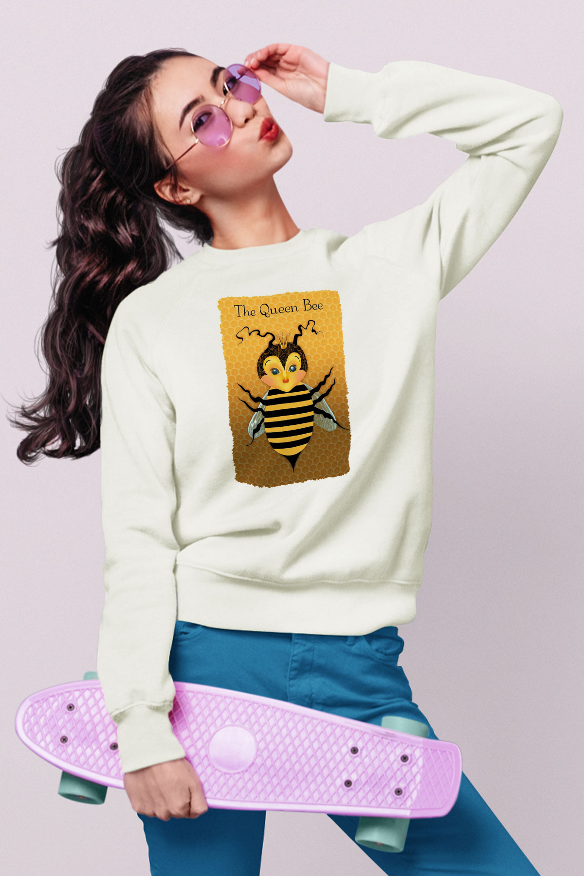 Arıcı Beyaz Unisex Sweatshirt