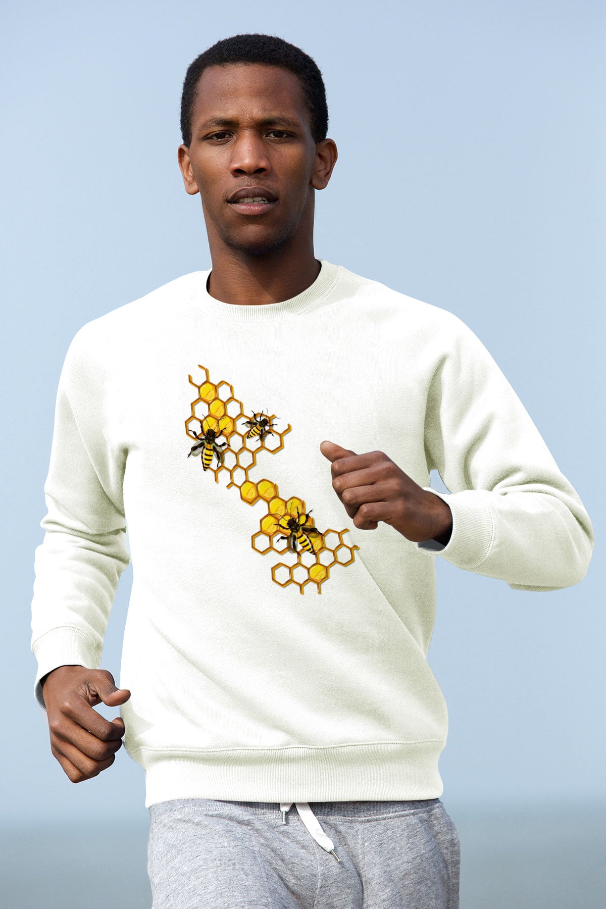 Arıcı Beyaz Unisex Sweatshirt