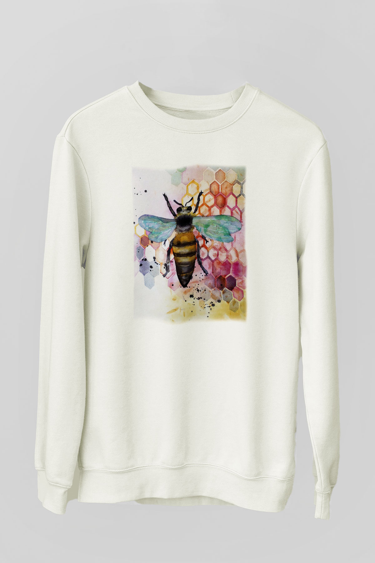 Arıcı Beyaz Unisex Sweatshirt