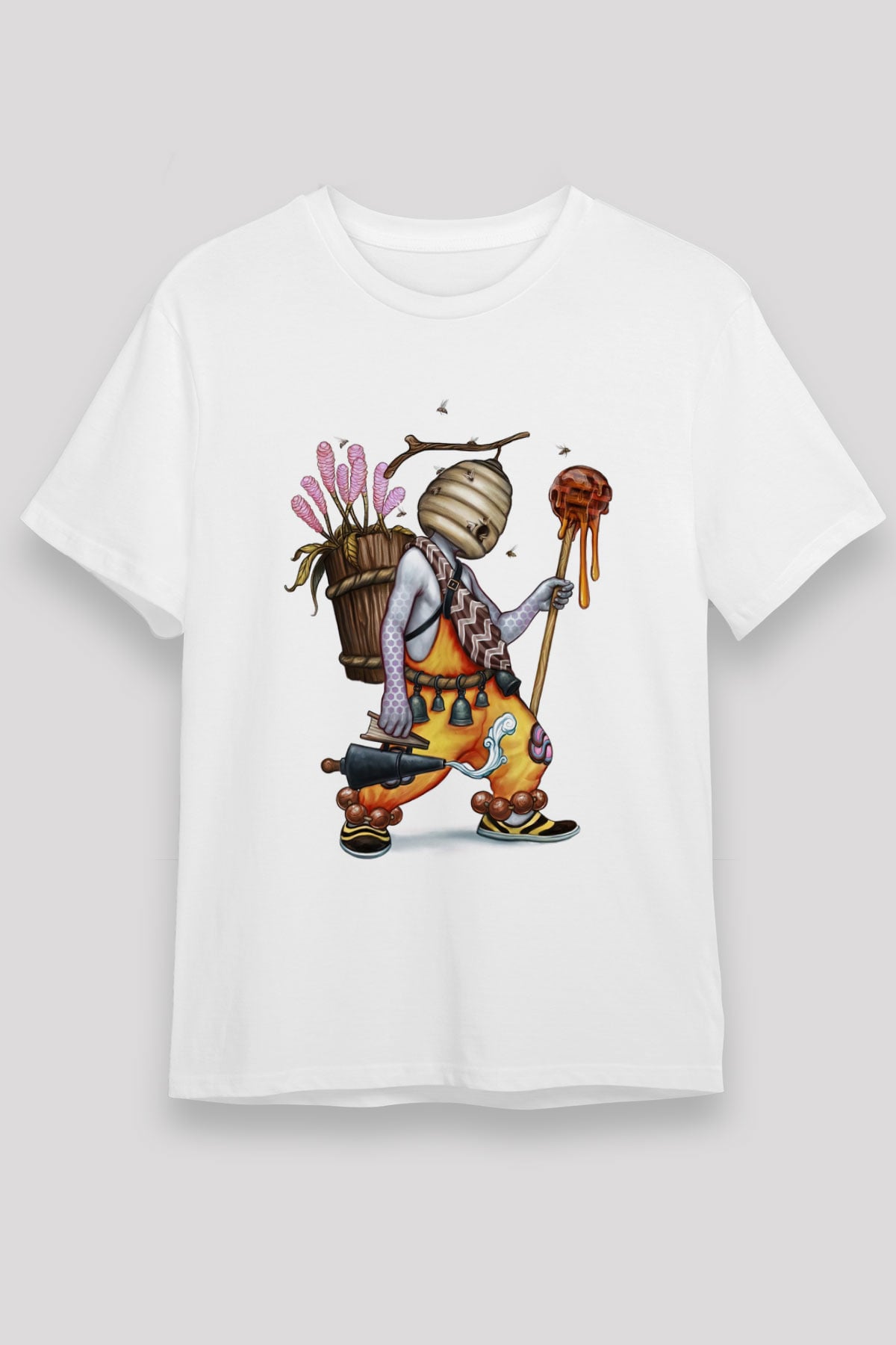 Arıcı Beyaz Unisex Tişört T-Shirt - TişörtFabrikası