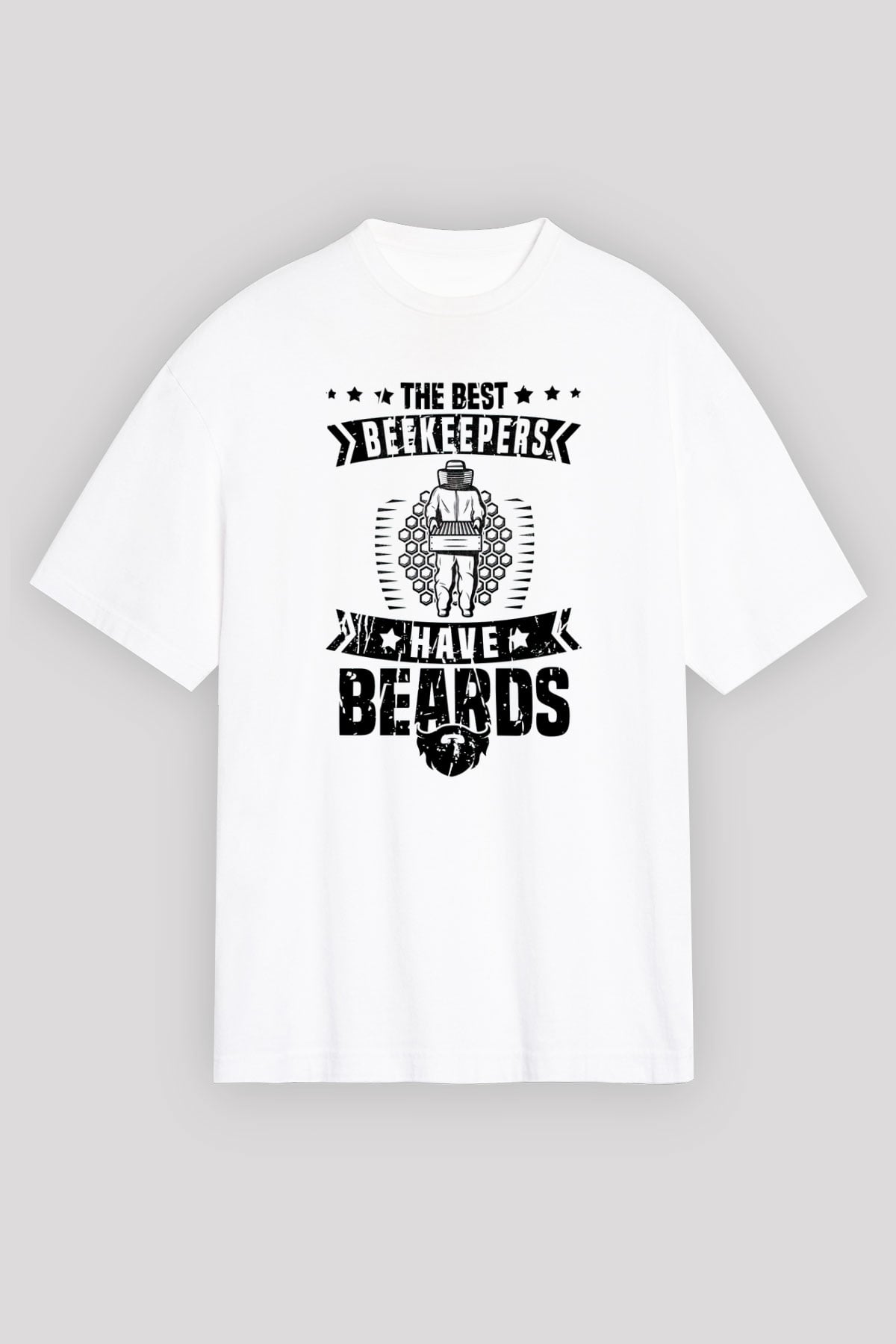 Arıcı Beyaz Oversize Tişört Oversize T-shirt - TişörtFabrikası