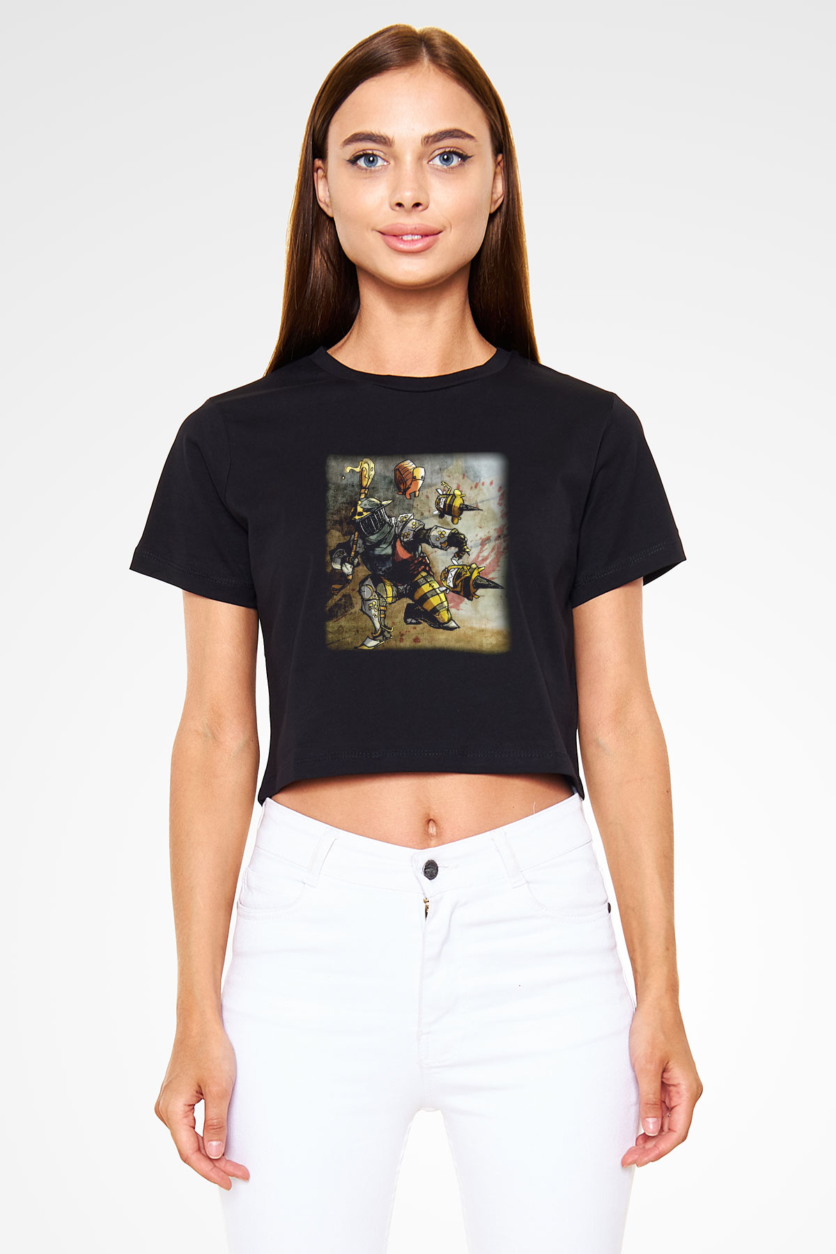 Arıcı Siyah Crop Top Tişört