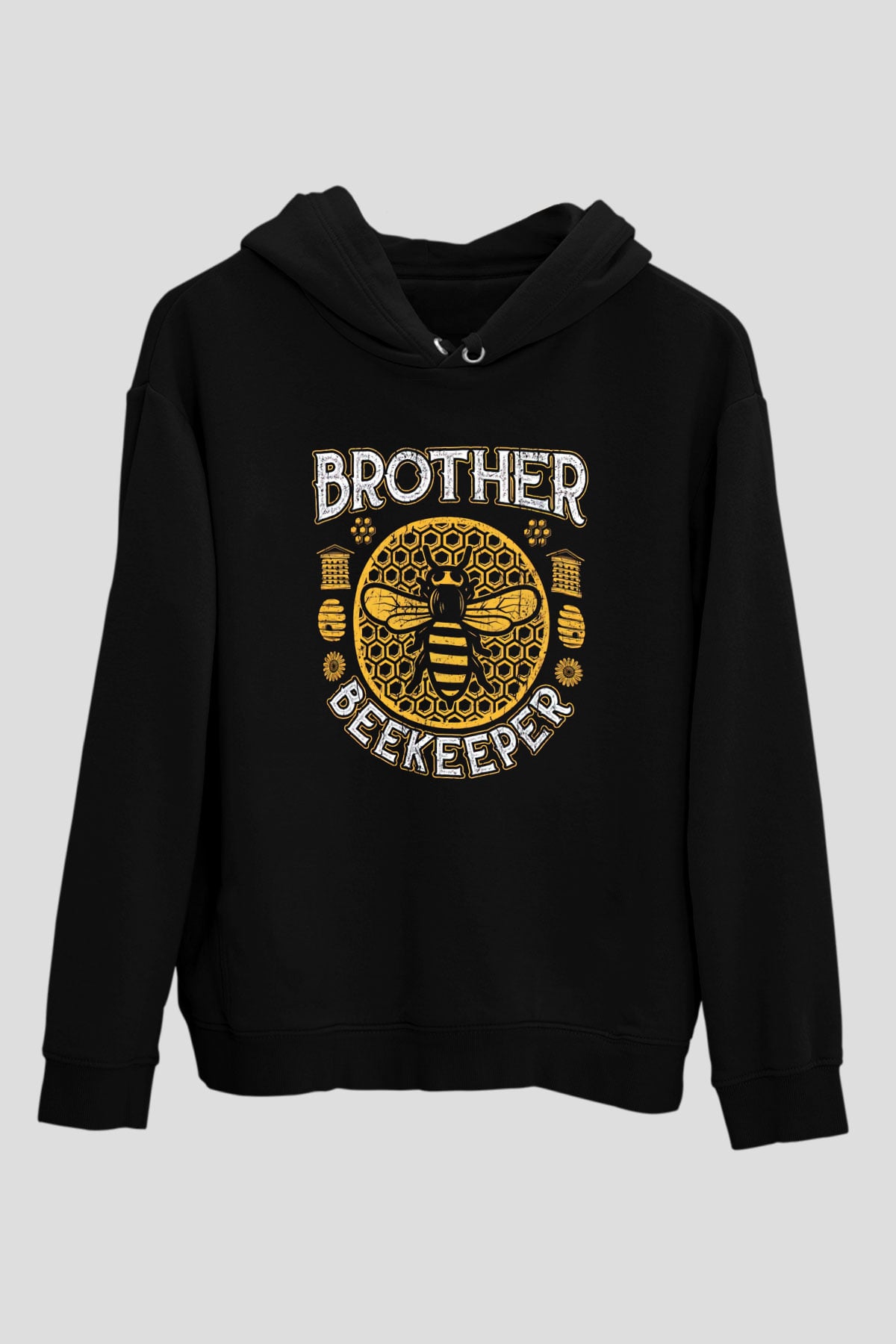 Arıcı Siyah Unisex Kapüşonlu Sweatshirt