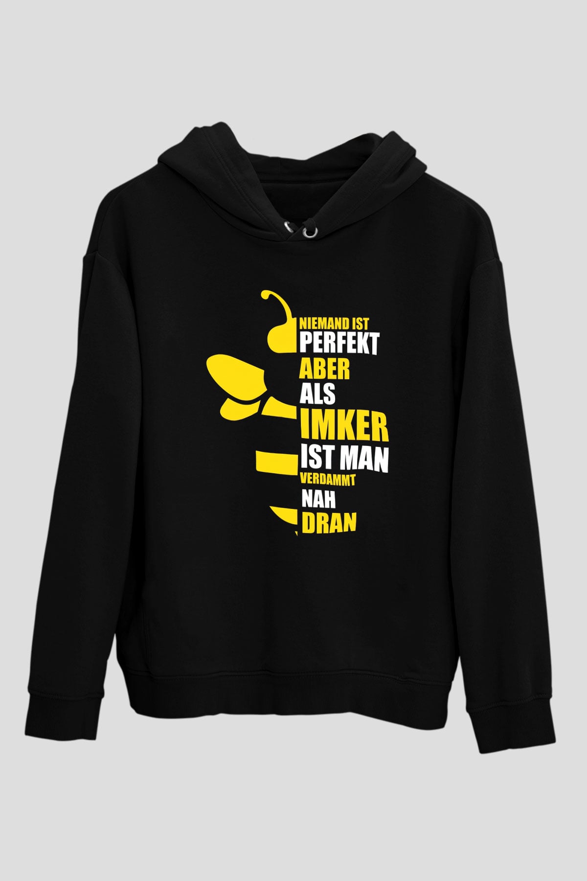 Arıcı Siyah Unisex Kapüşonlu Sweatshirt