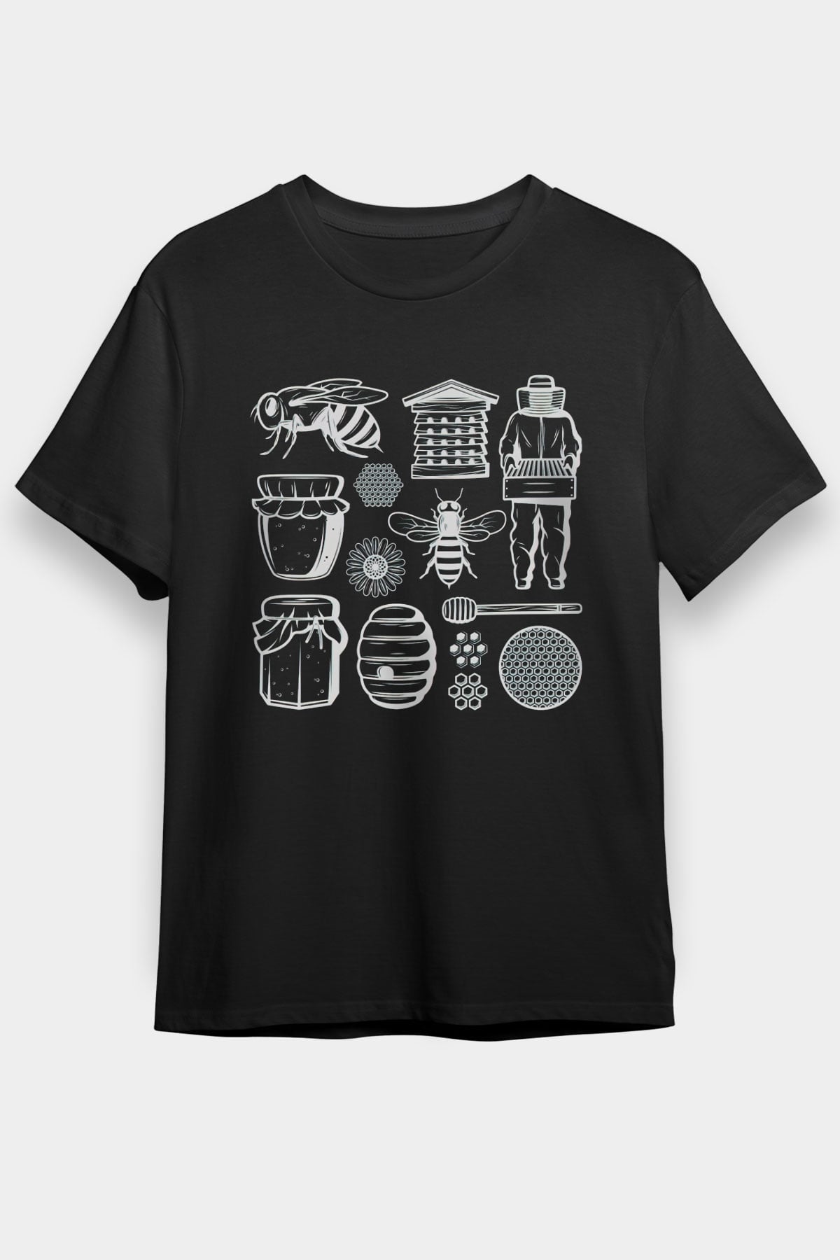 Arıcı Siyah Unisex Tişört T-Shirt - TişörtFabrikası