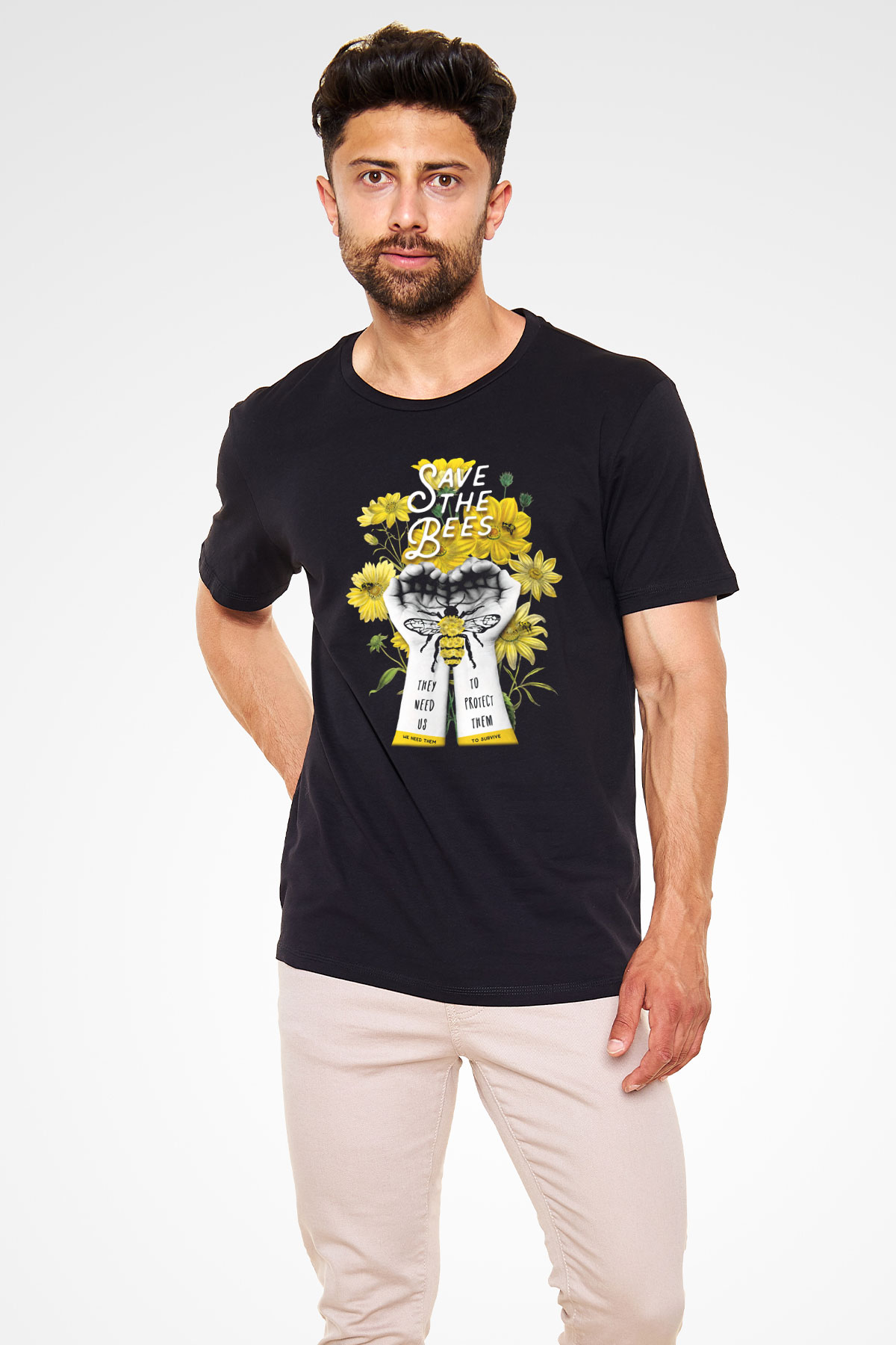 Arıcı Siyah Unisex Tişört T-Shirt - TişörtFabrikası