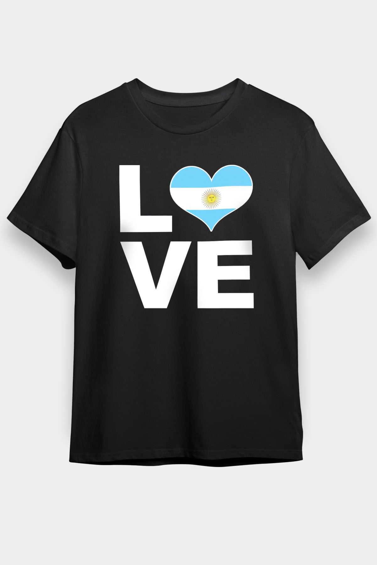 Arjantin Siyah Unisex Tişört T-Shirt - TişörtFabrikası