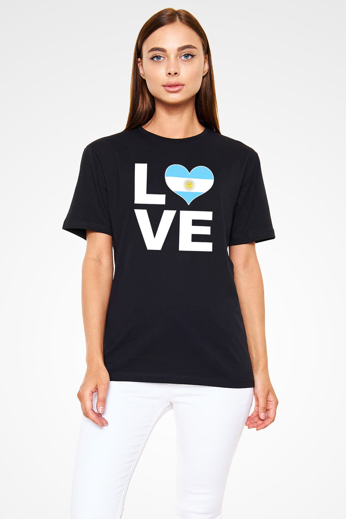 Arjantin Siyah Unisex Tişört T-Shirt - TişörtFabrikası