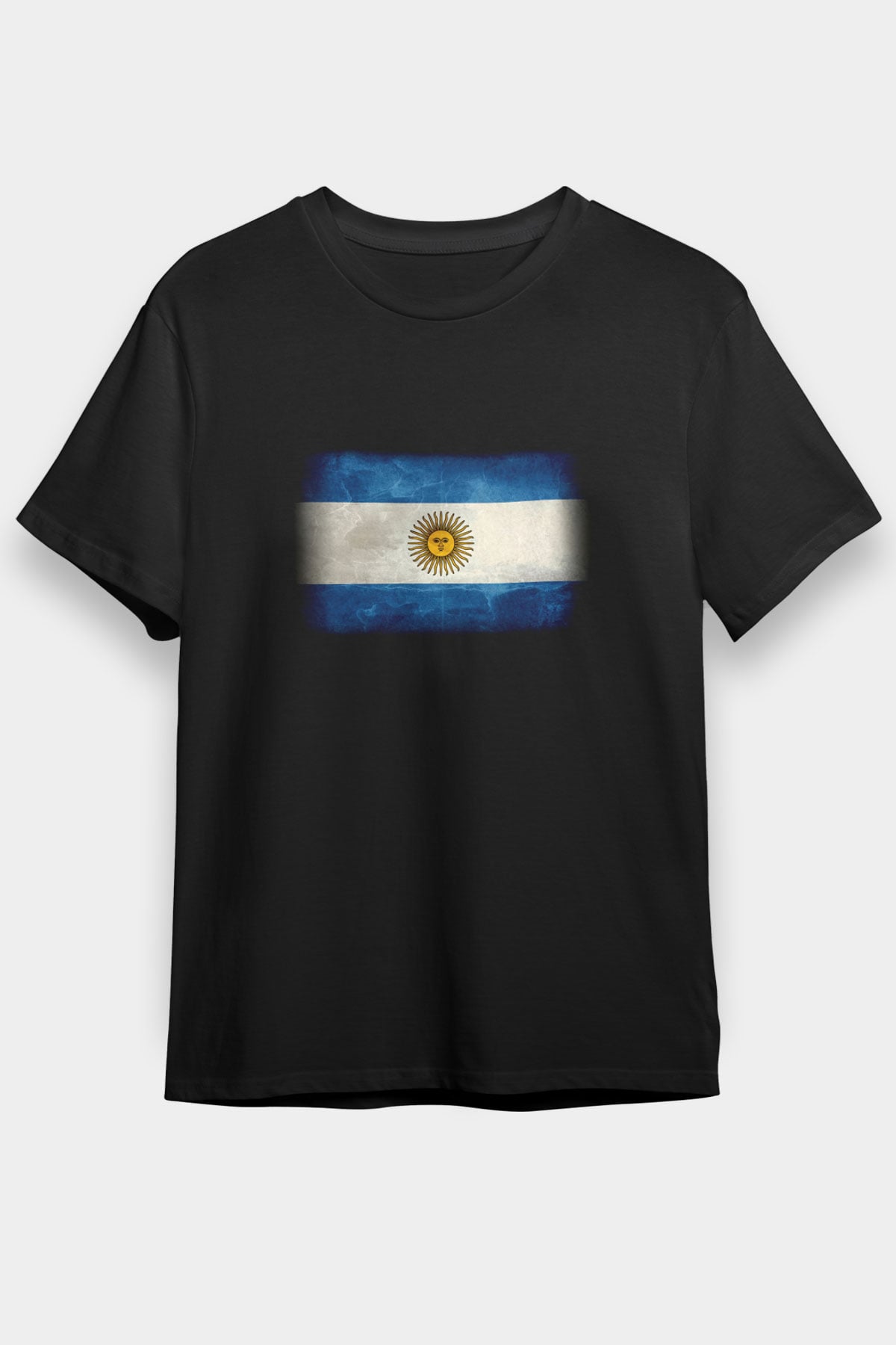 Arjantin Siyah Unisex Tişört T-Shirt - TişörtFabrikası