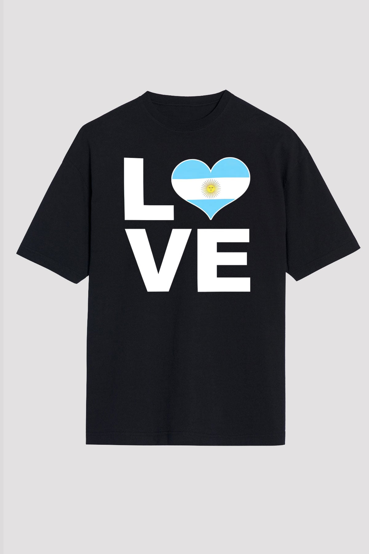 Arjantin Siyah Oversize Tişört Oversize T-shirt - TişörtFabrikası