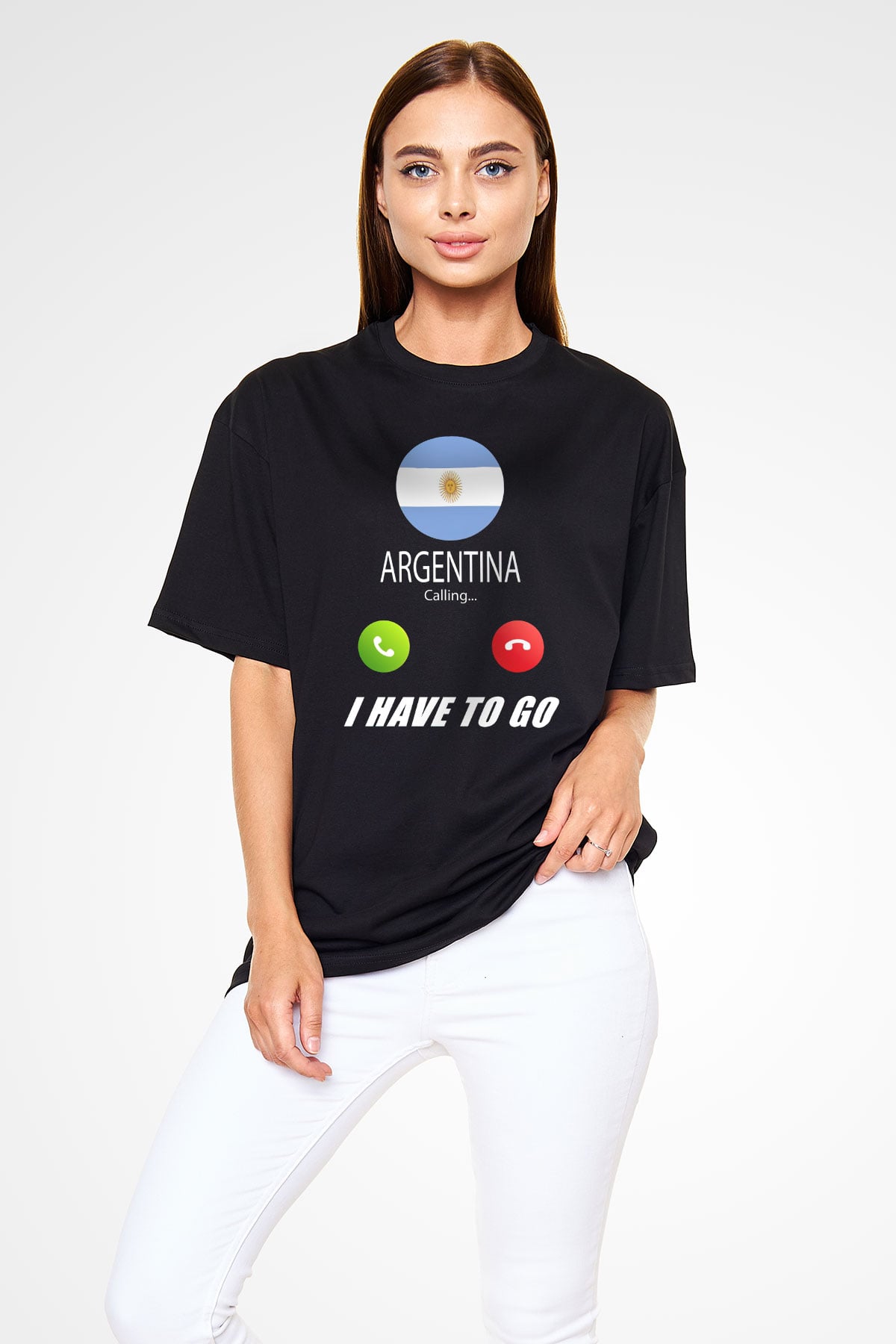 Arjantin Siyah Oversize Tişört Oversize T-shirt - TişörtFabrikası